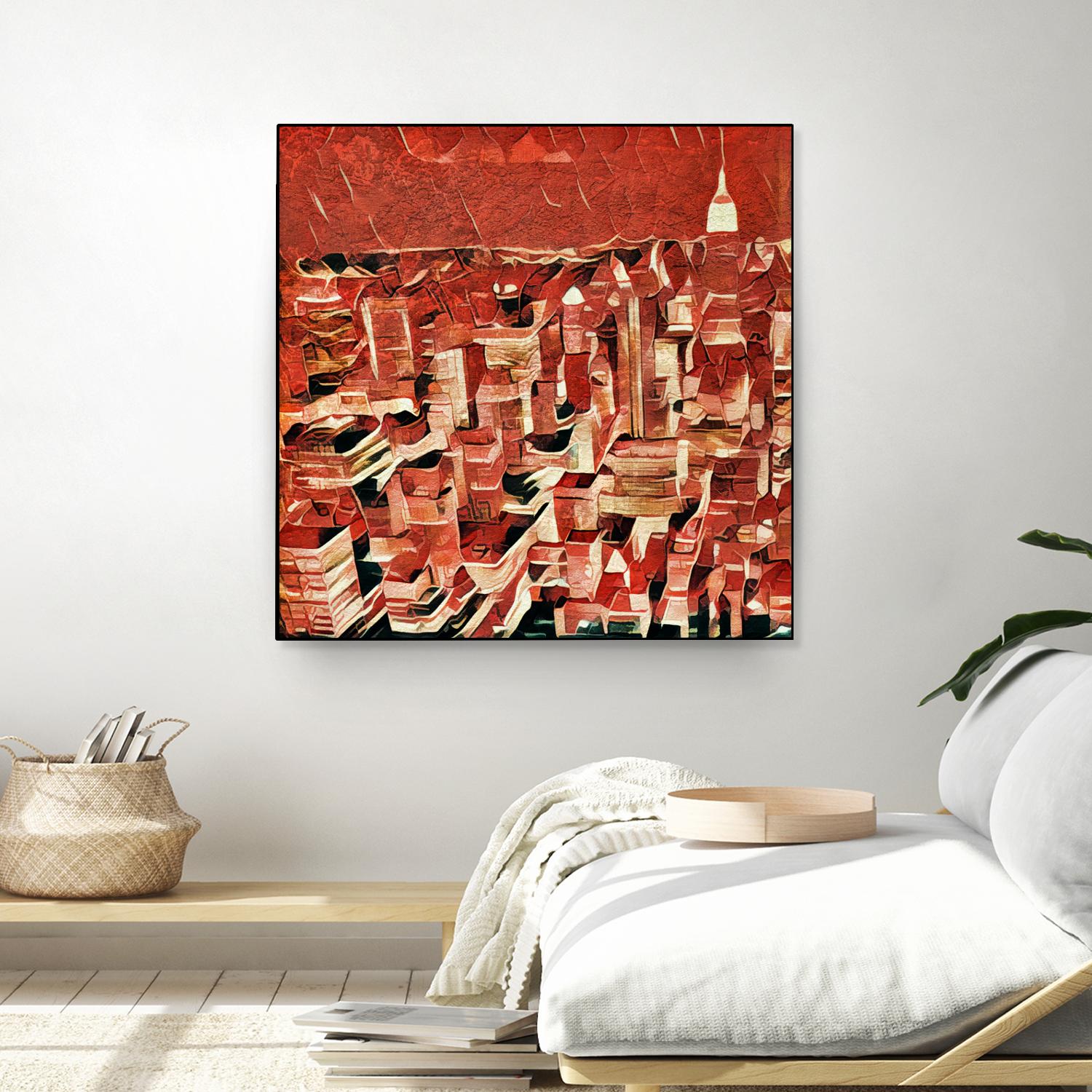 Distorted city scene 1 by Jean-François Dupuis on GIANT ART - beige city scene