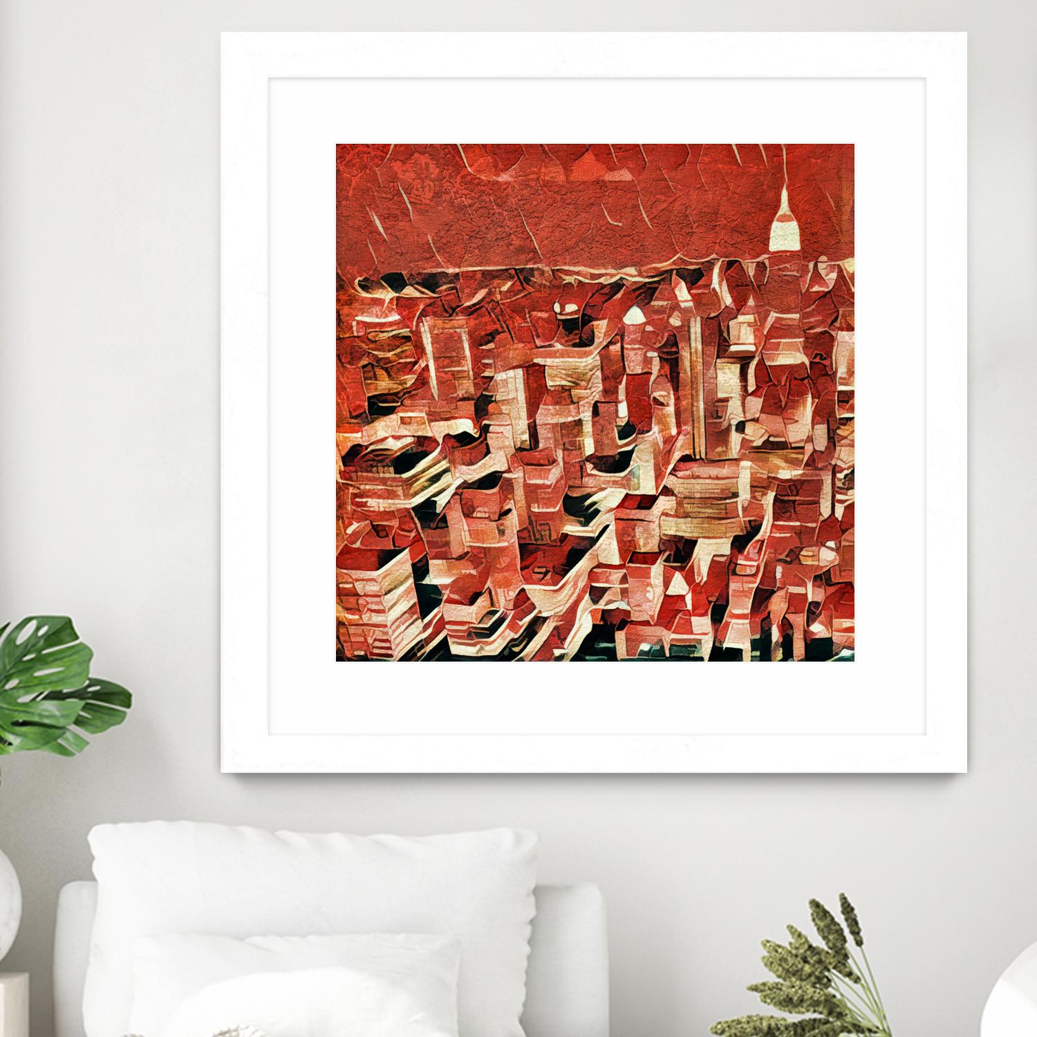 Distorted city scene 1 by Jean-François Dupuis on GIANT ART - beige city scene