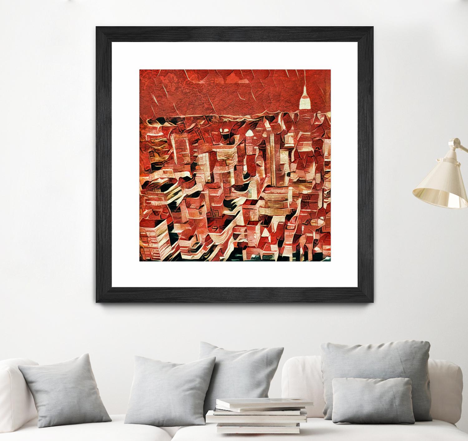 Distorted city scene 1 by Jean-François Dupuis on GIANT ART - beige city scene