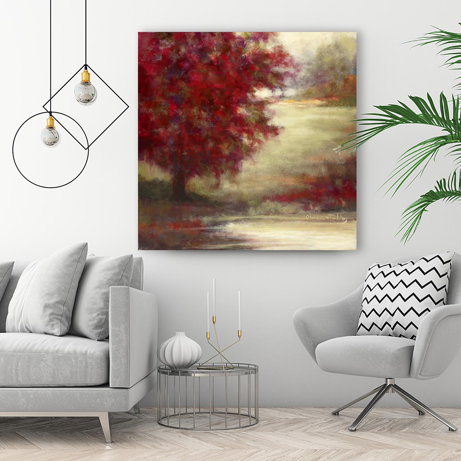 Belle terre inconnue by Claude Tremblay on GIANT ART - red landscape artiste québécois