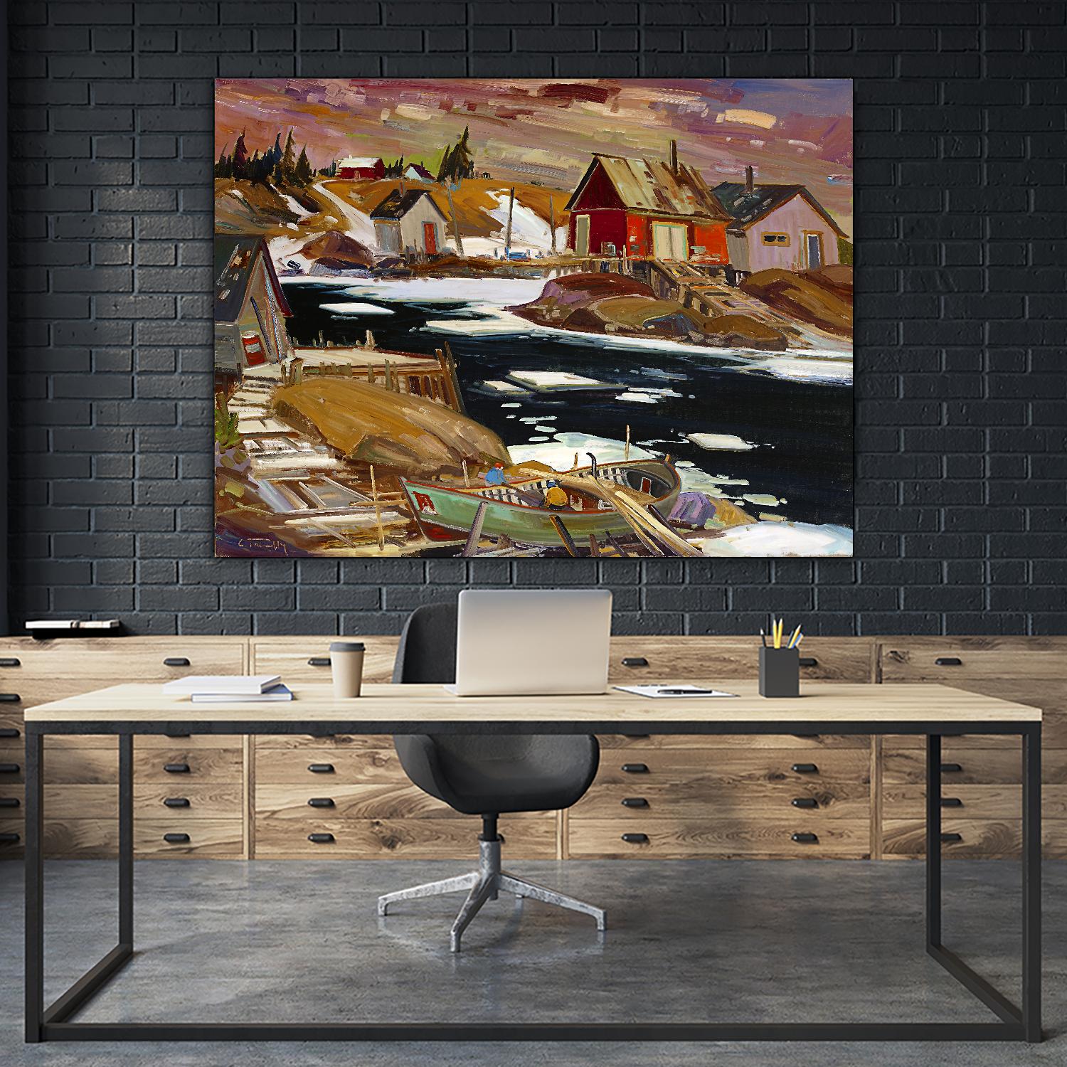 Boom Boom Rivière North shore by Louis Tremblay on GIANT ART - blue winter scenes