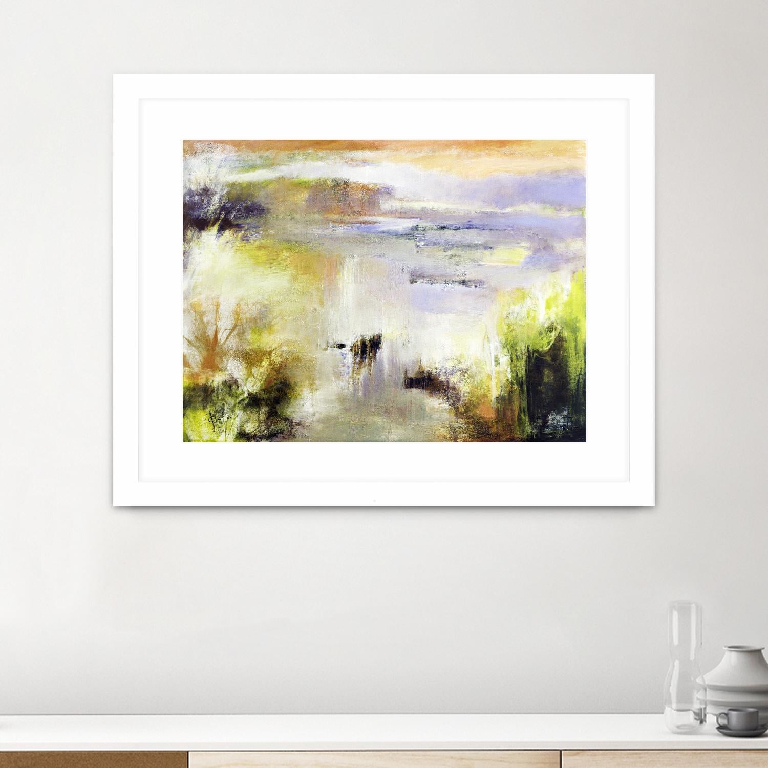 Ondée d'été by Kathleen Cloutier on GIANT ART - gold abstract paysage contemporain