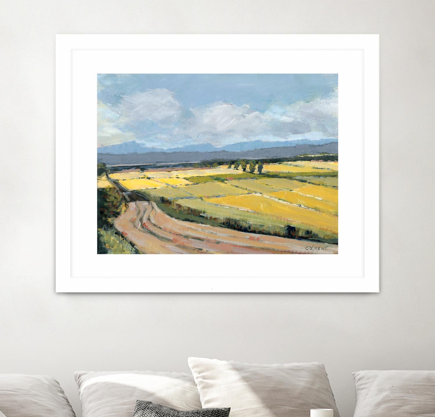 Summer Landscape by Jacques Clement on GIANT ART - pink landscape artistes du québec