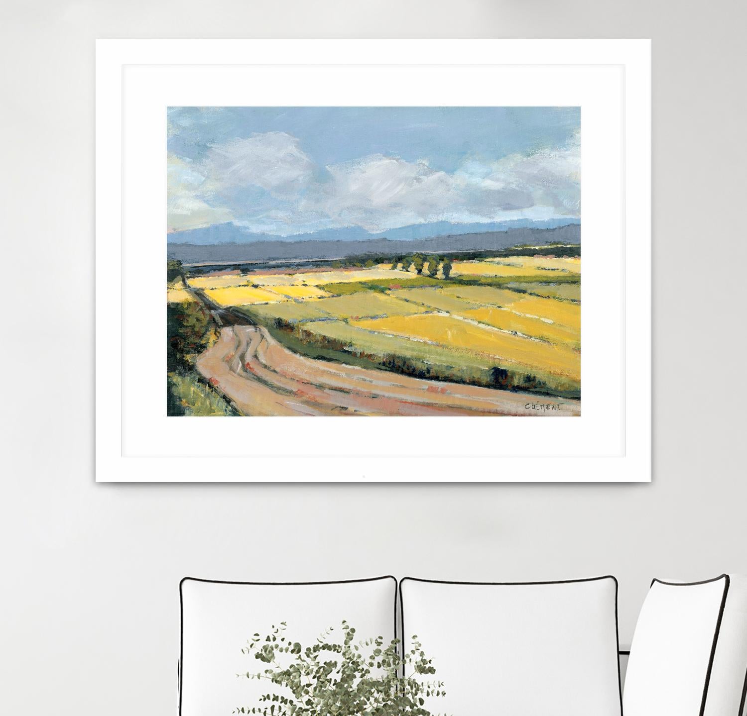 Summer Landscape by Jacques Clement on GIANT ART - pink landscape artistes du québec