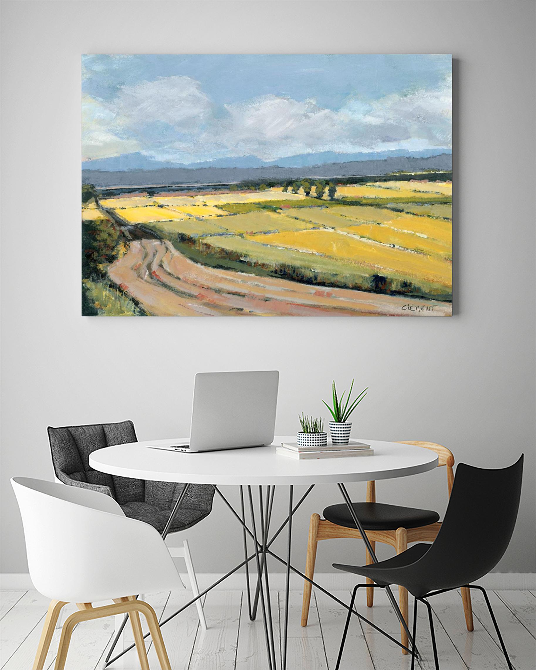 Summer Landscape by Jacques Clement on GIANT ART - pink landscape artistes du québec