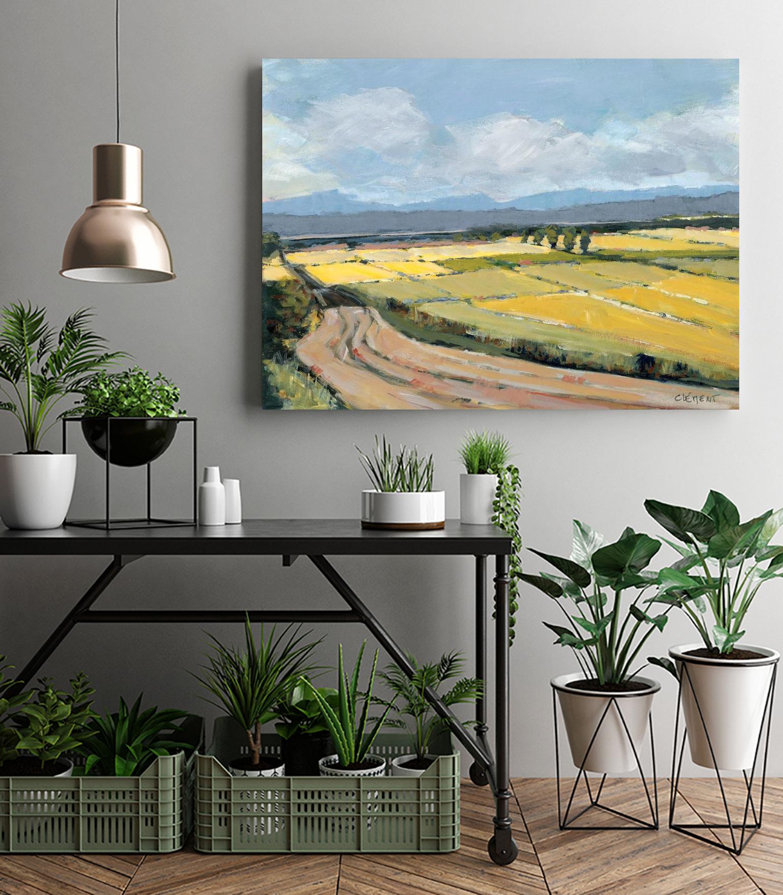 Summer Landscape by Jacques Clement on GIANT ART - pink landscape artistes du québec