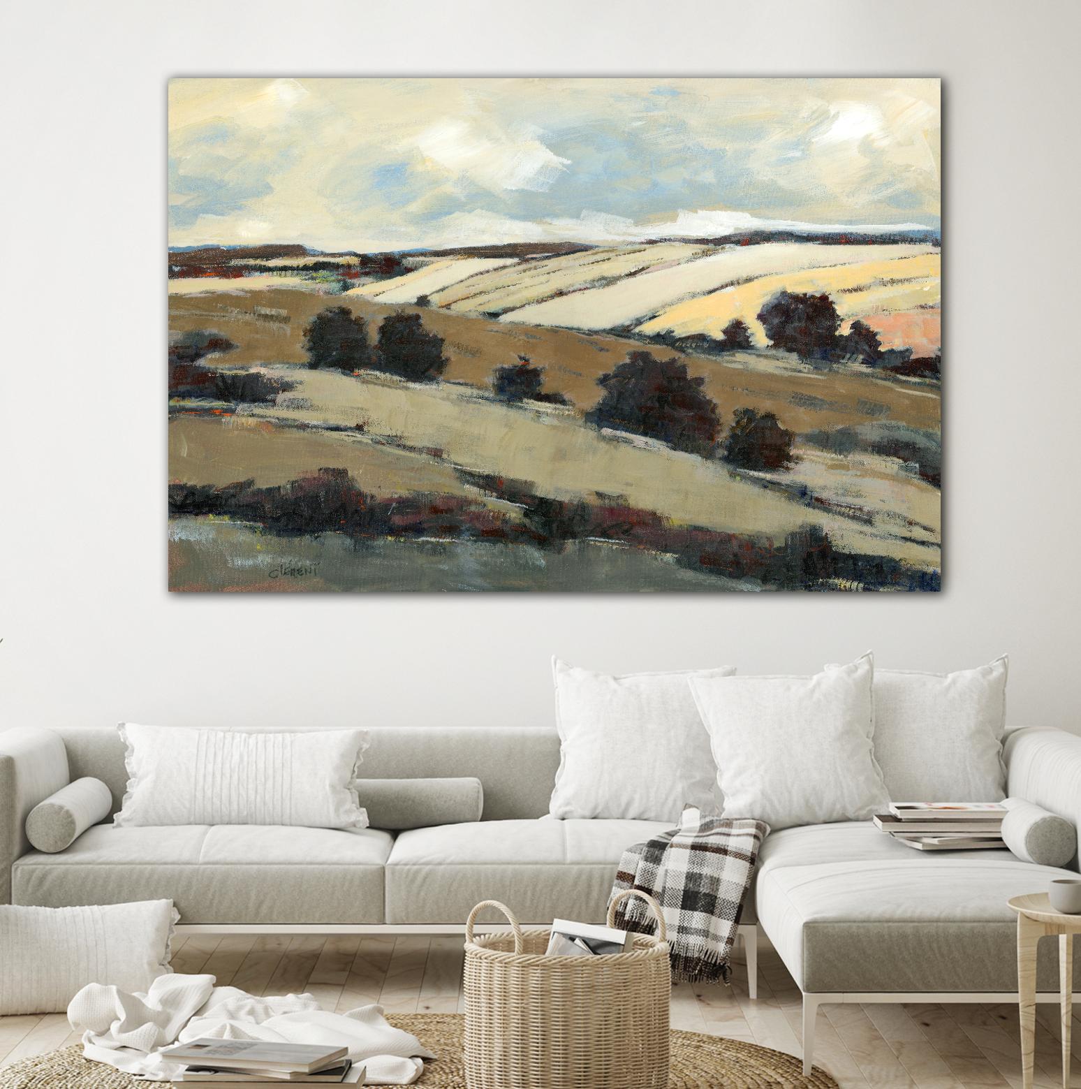 Serene Landscape 1 by Jacques Clement on GIANT ART - beige landscape champs