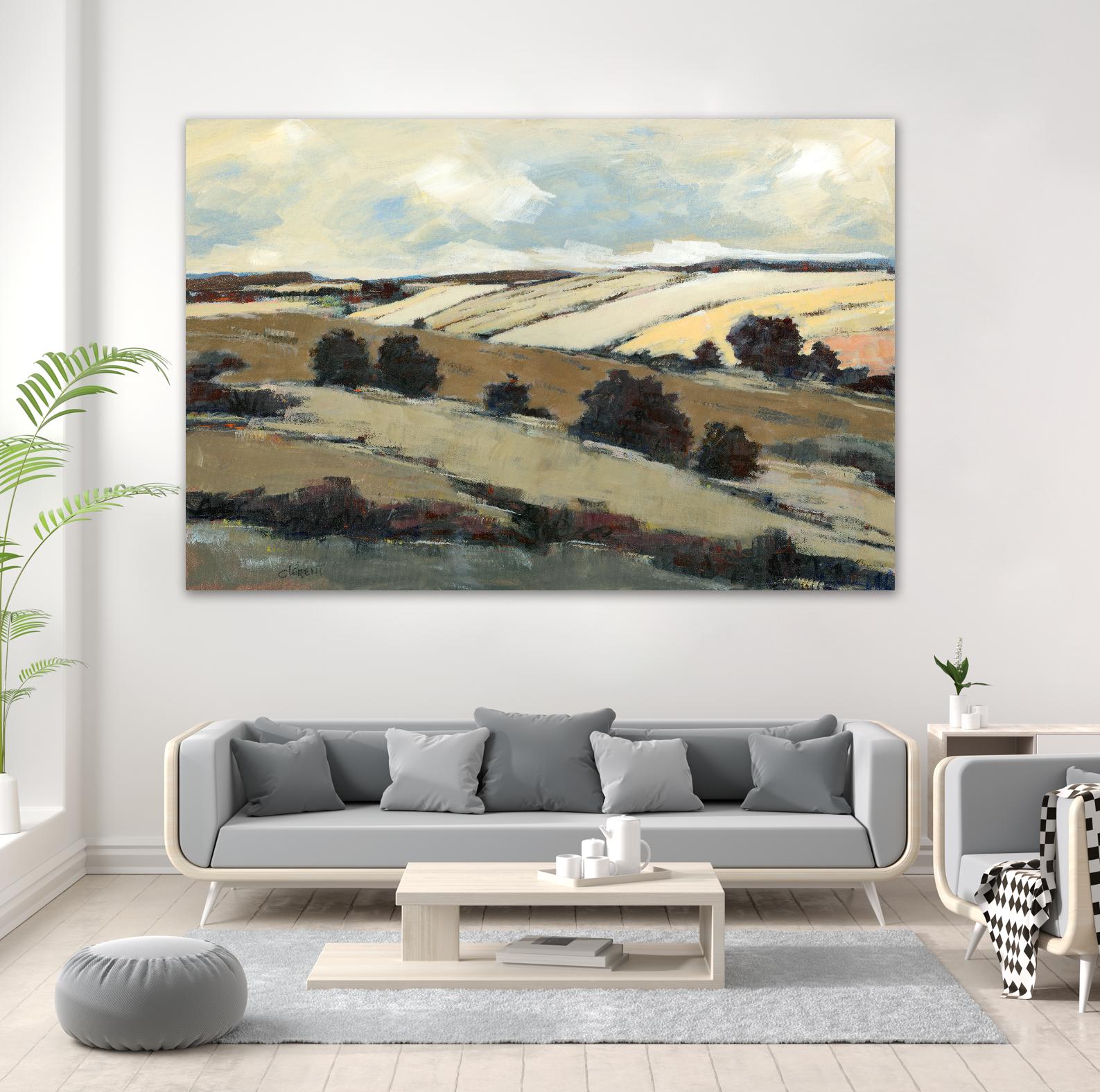 Serene Landscape 1 by Jacques Clement on GIANT ART - beige landscape champs
