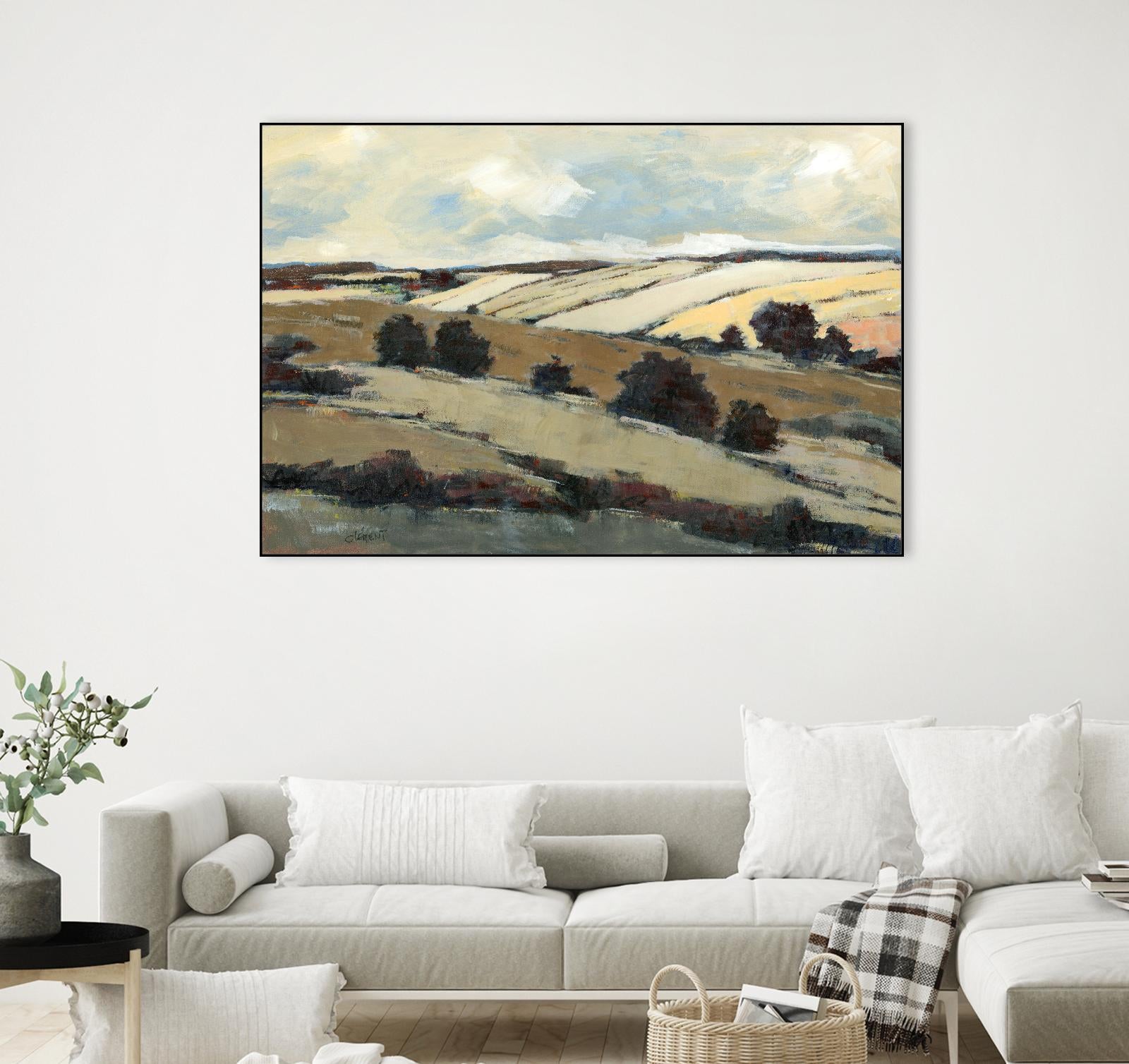 Serene Landscape 1 by Jacques Clement on GIANT ART - beige landscape champs