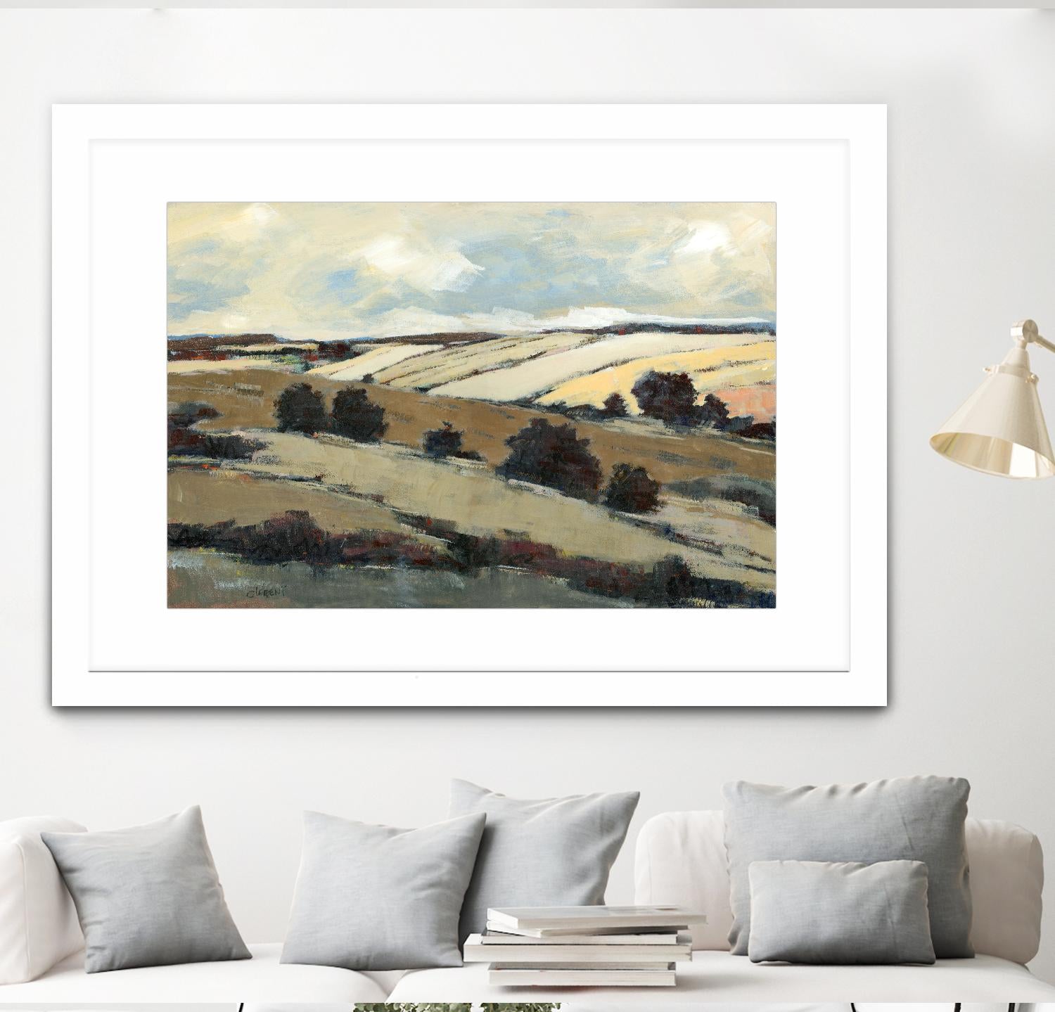 Serene Landscape 1 by Jacques Clement on GIANT ART - beige landscape champs