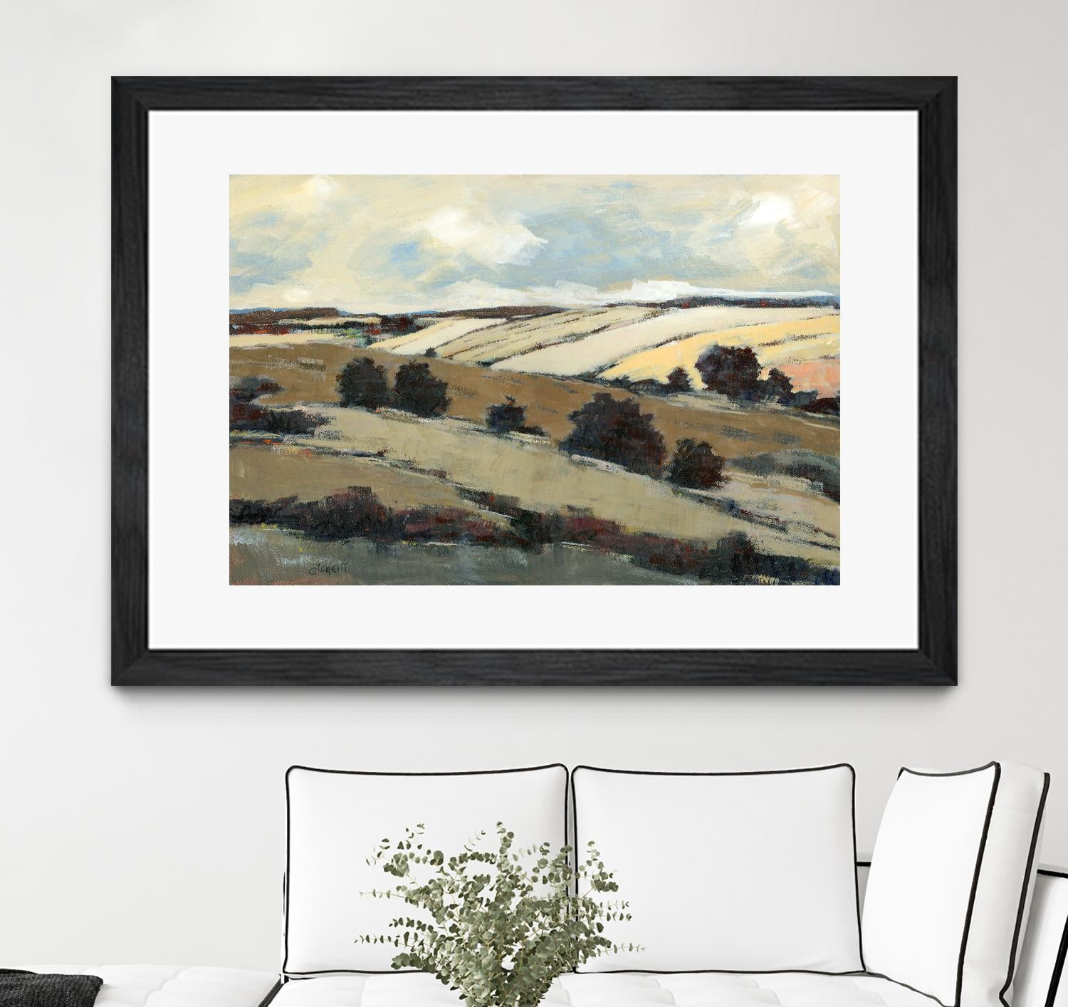 Serene Landscape 1 by Jacques Clement on GIANT ART - beige landscape champs