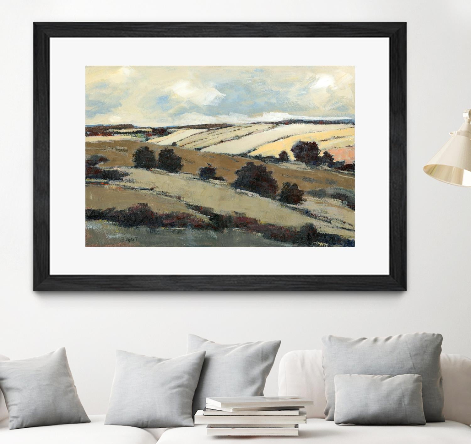 Serene Landscape 1 by Jacques Clement on GIANT ART - beige landscape champs