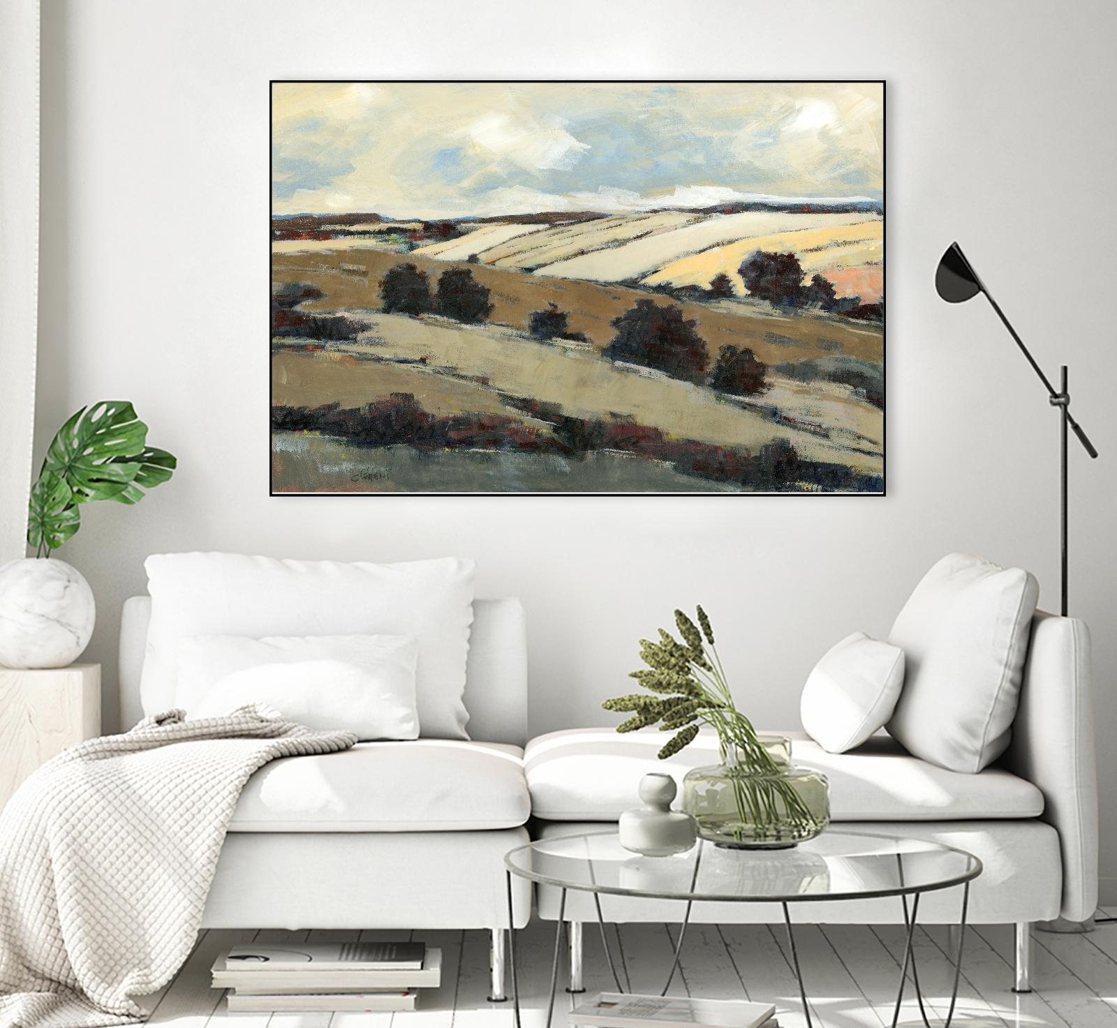 Serene Landscape 1 by Jacques Clement on GIANT ART - beige landscape champs