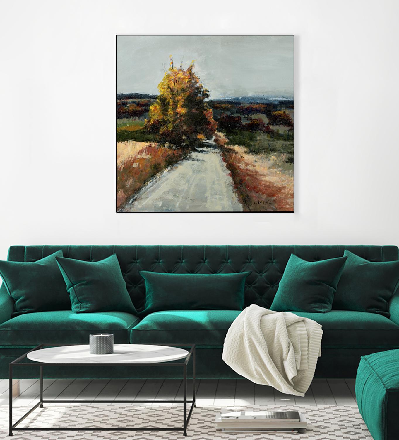 Serene Landscape 4 by Jacques Clement on GIANT ART - orange landscape path