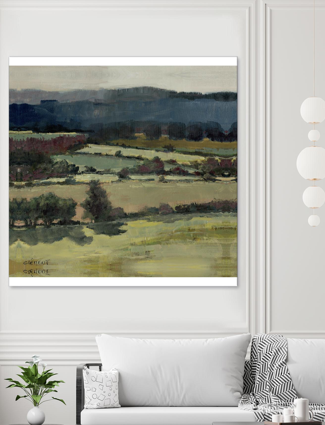 Serene Landscape 6 by Jacques Clement on GIANT ART - blue landscape