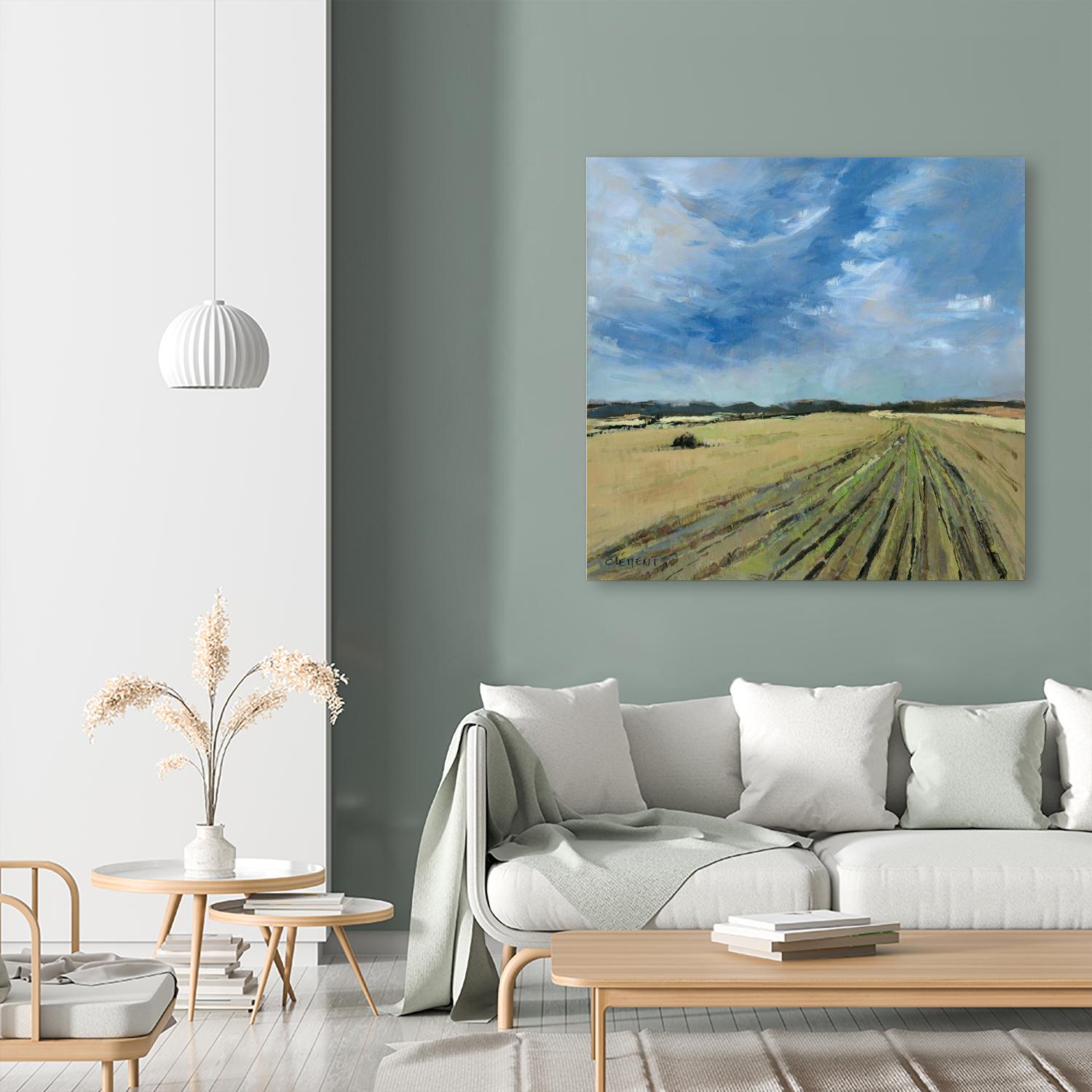 Serene Landscape 7 by Jacques Clement on GIANT ART - beige landscape cultivated