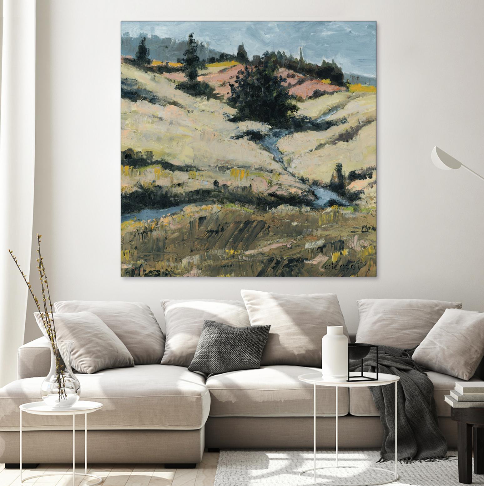 Serene Landscape 8 by Jacques Clement on GIANT ART - beige landscape hill