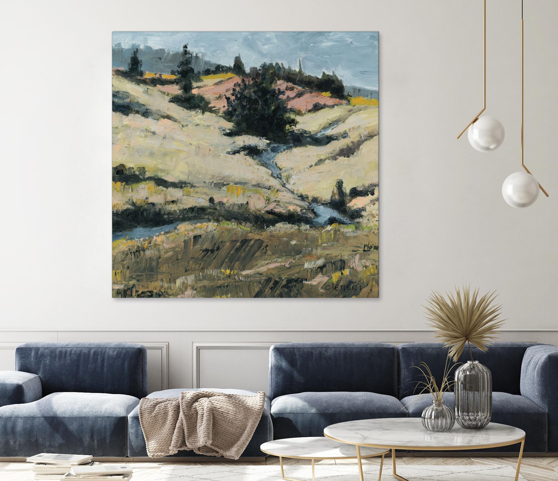 Serene Landscape 8 by Jacques Clement on GIANT ART - beige landscape hill