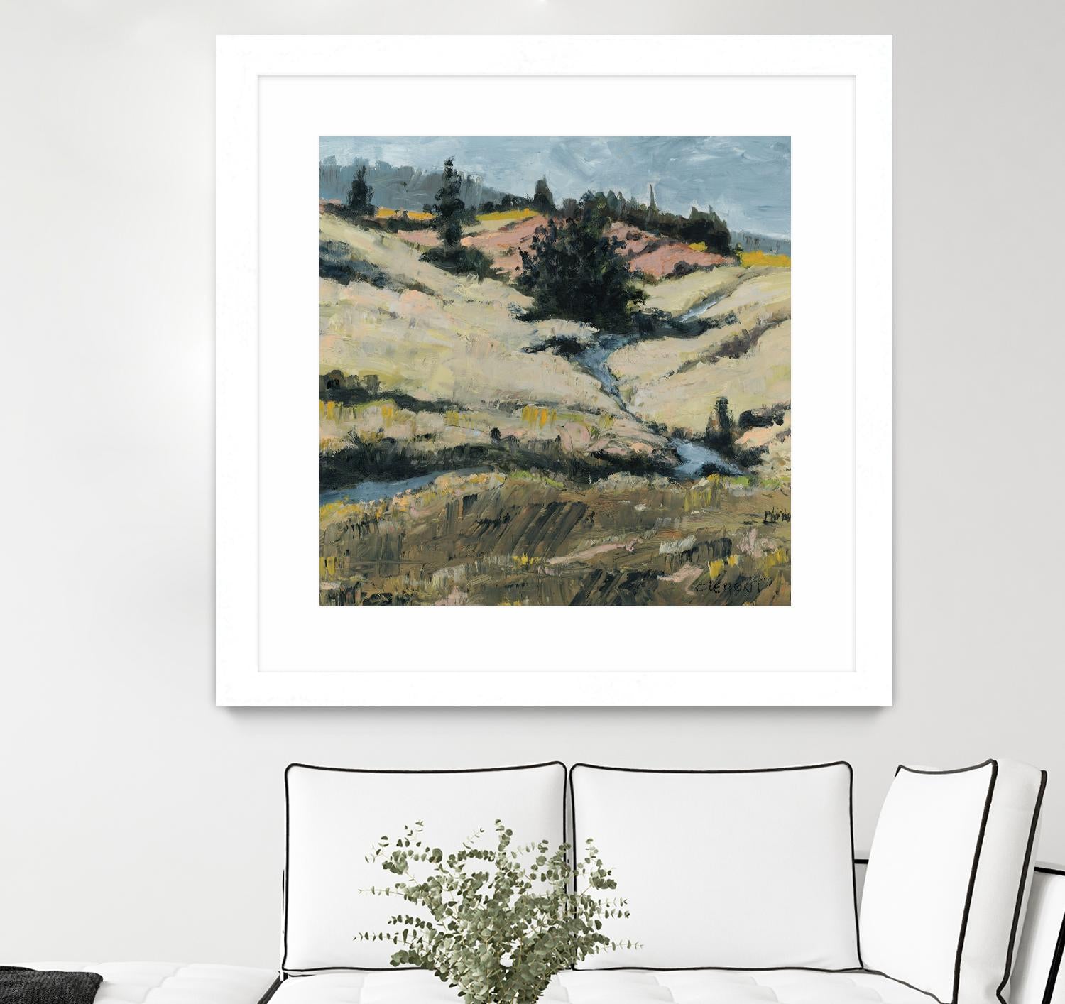 Serene Landscape 8 by Jacques Clement on GIANT ART - beige landscape hill