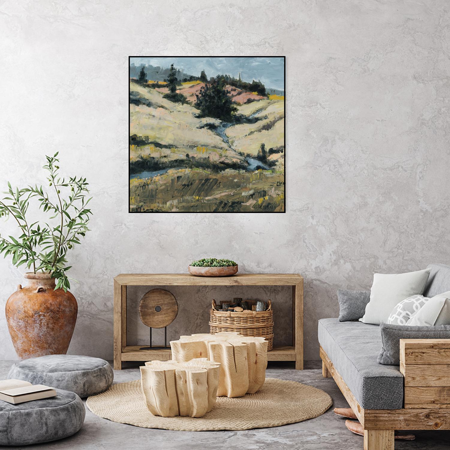 Serene Landscape 8 by Jacques Clement on GIANT ART - beige landscape hill