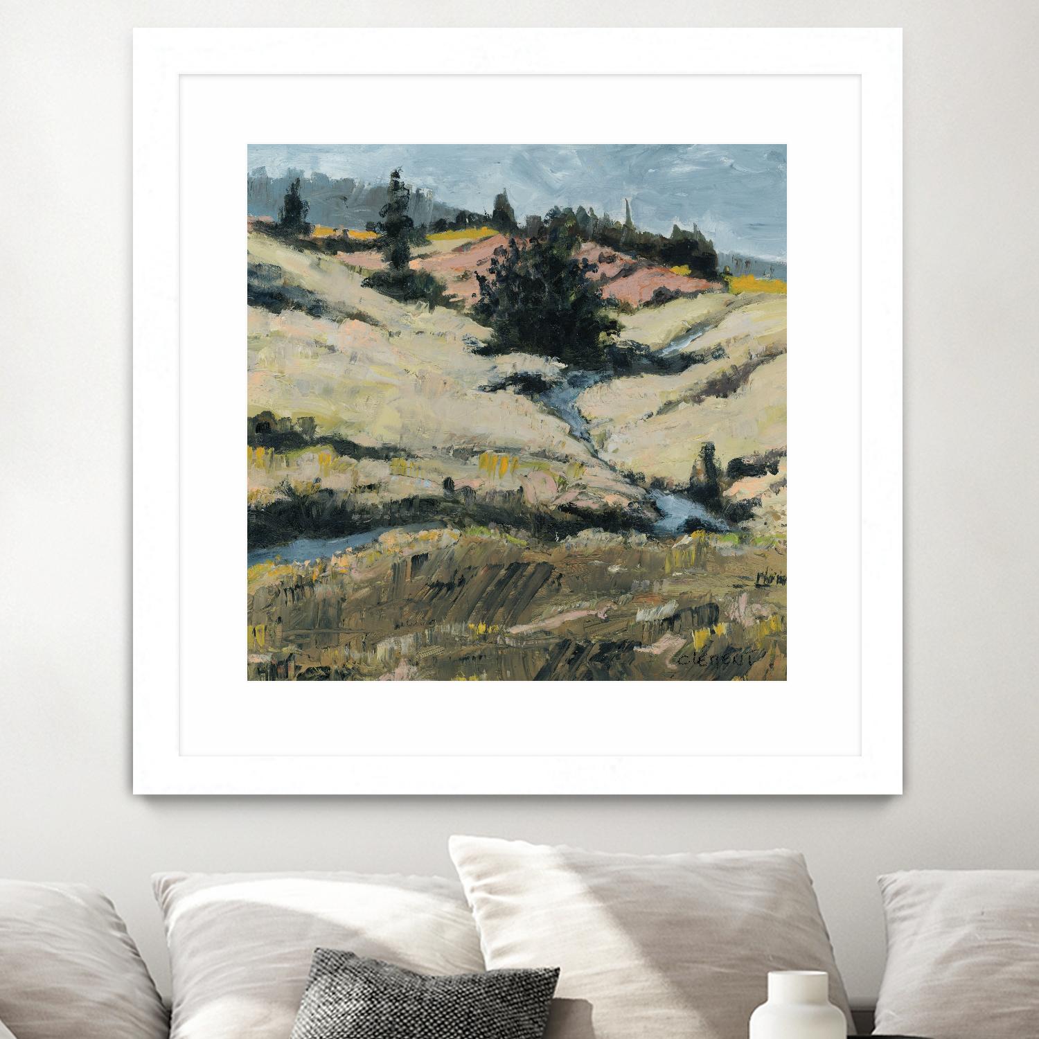Serene Landscape 8 by Jacques Clement on GIANT ART - beige landscape hill