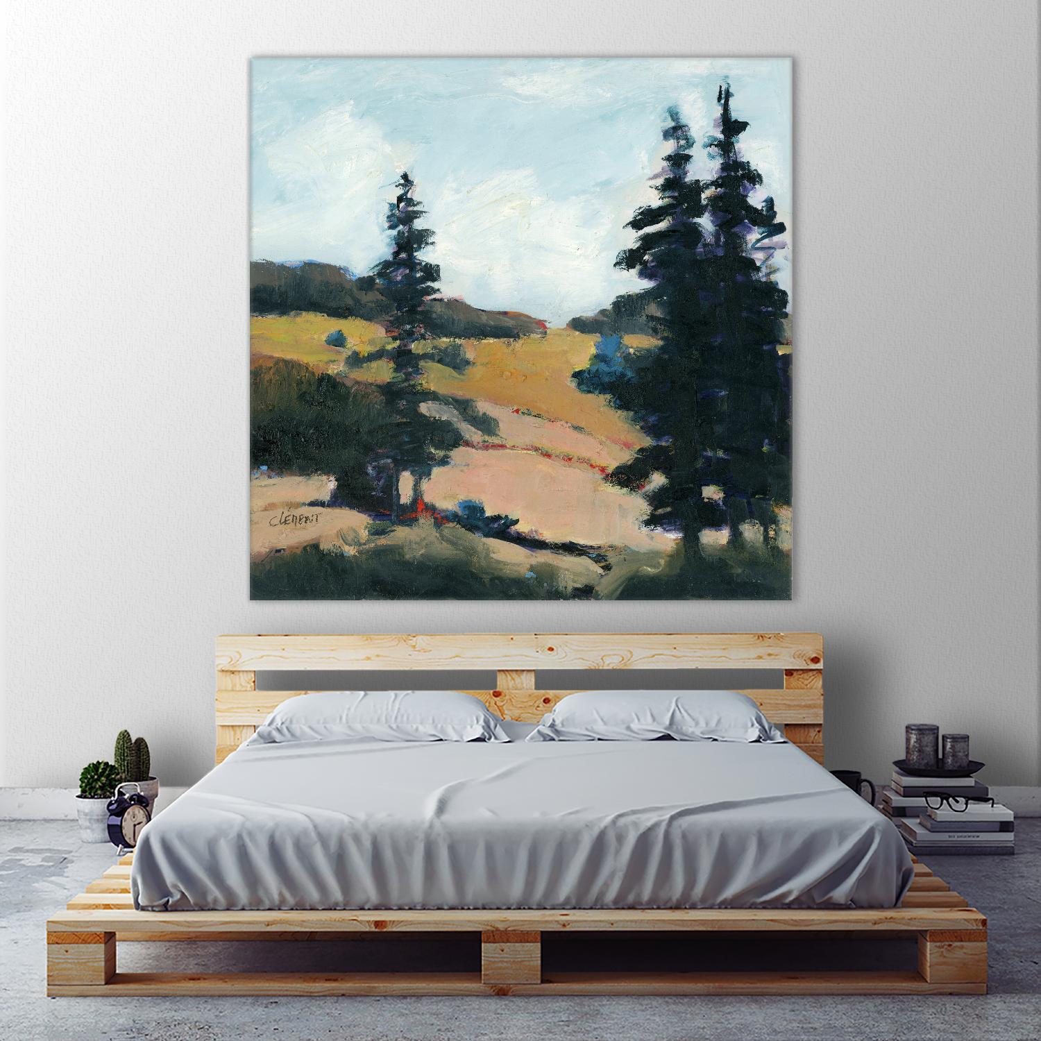 Trees 1 by Jacques Clement on GIANT ART - gold landscape sapins