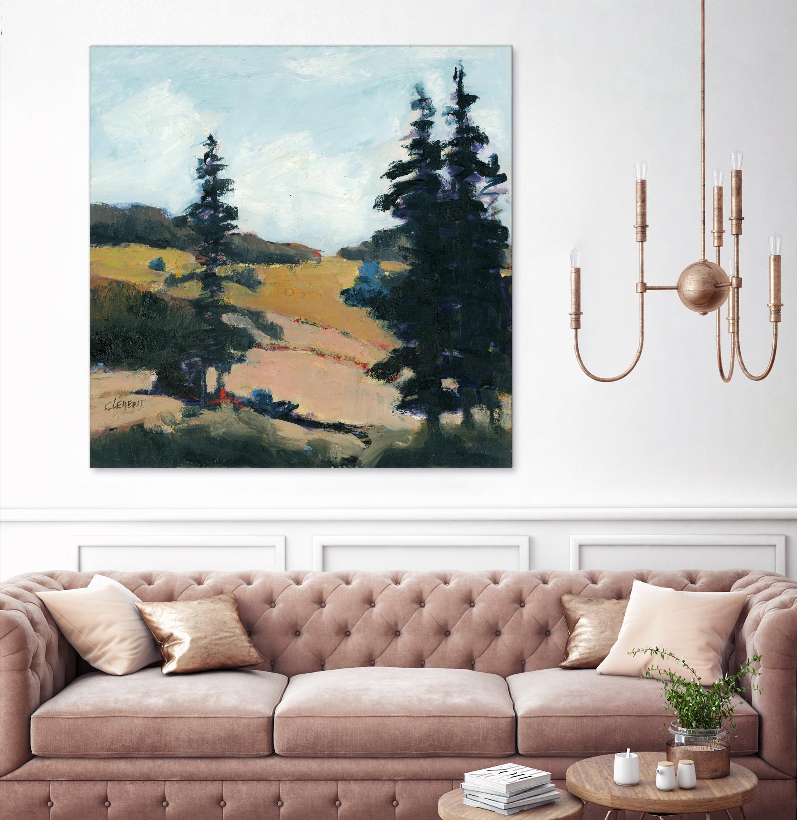 Trees 1 by Jacques Clement on GIANT ART - gold landscape sapins