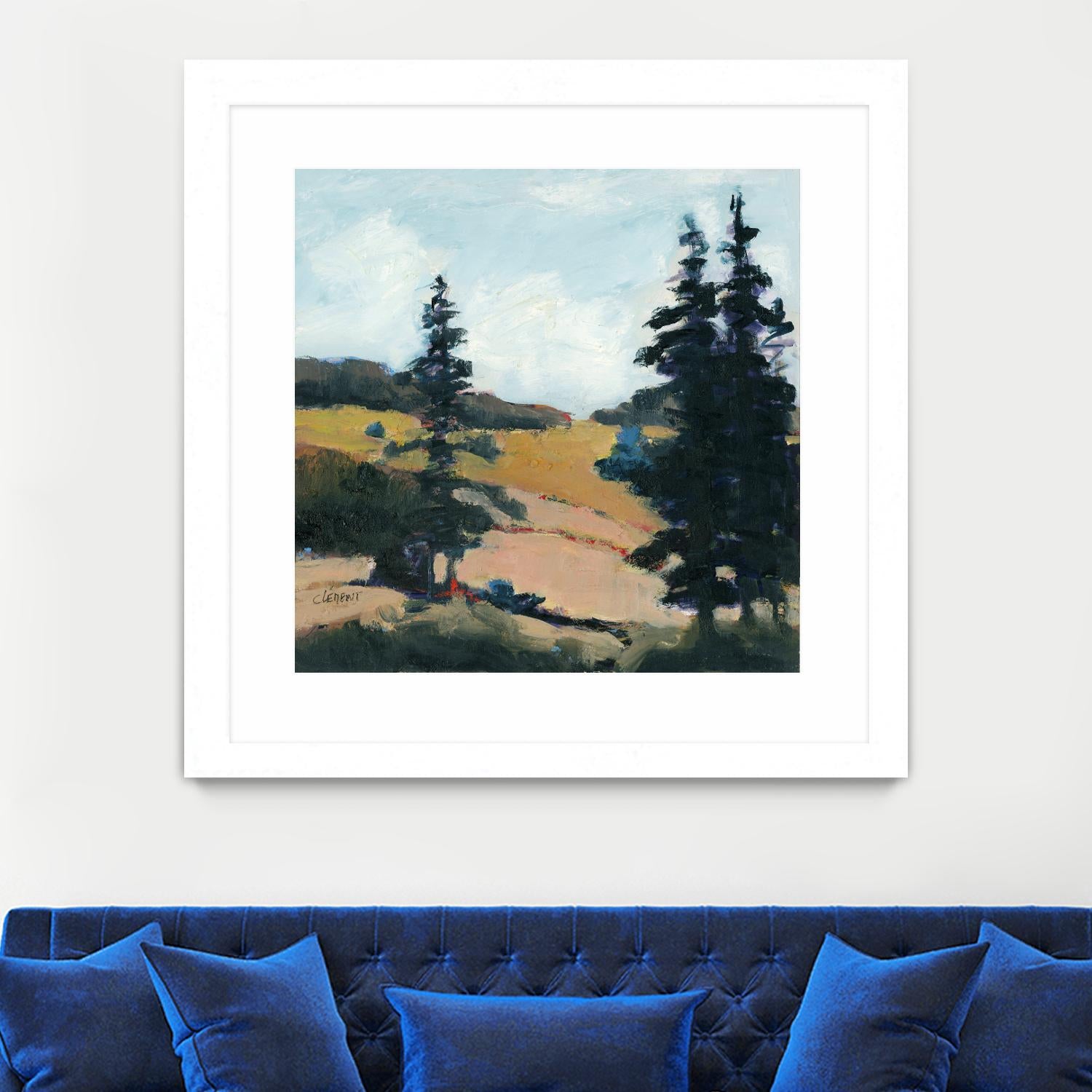 Trees 1 by Jacques Clement on GIANT ART - gold landscape sapins