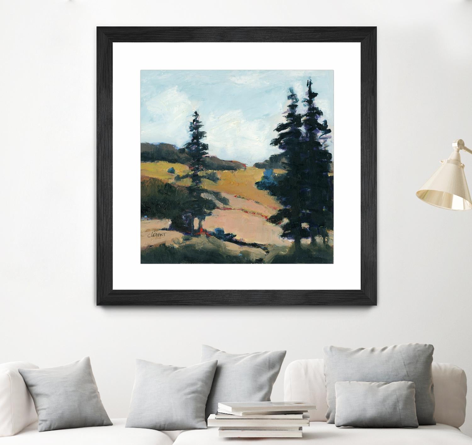 Trees 1 by Jacques Clement on GIANT ART - gold landscape sapins