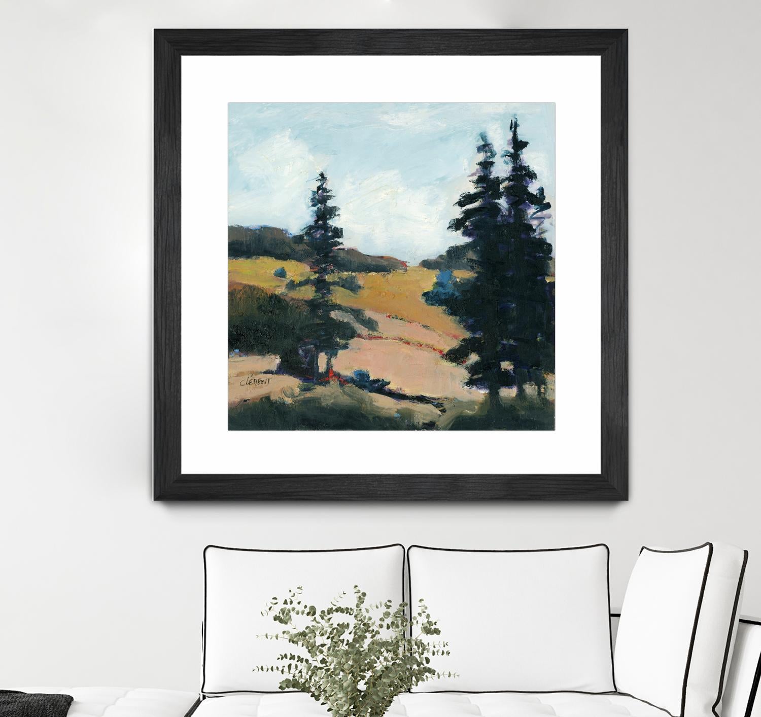 Trees 1 by Jacques Clement on GIANT ART - gold landscape sapins