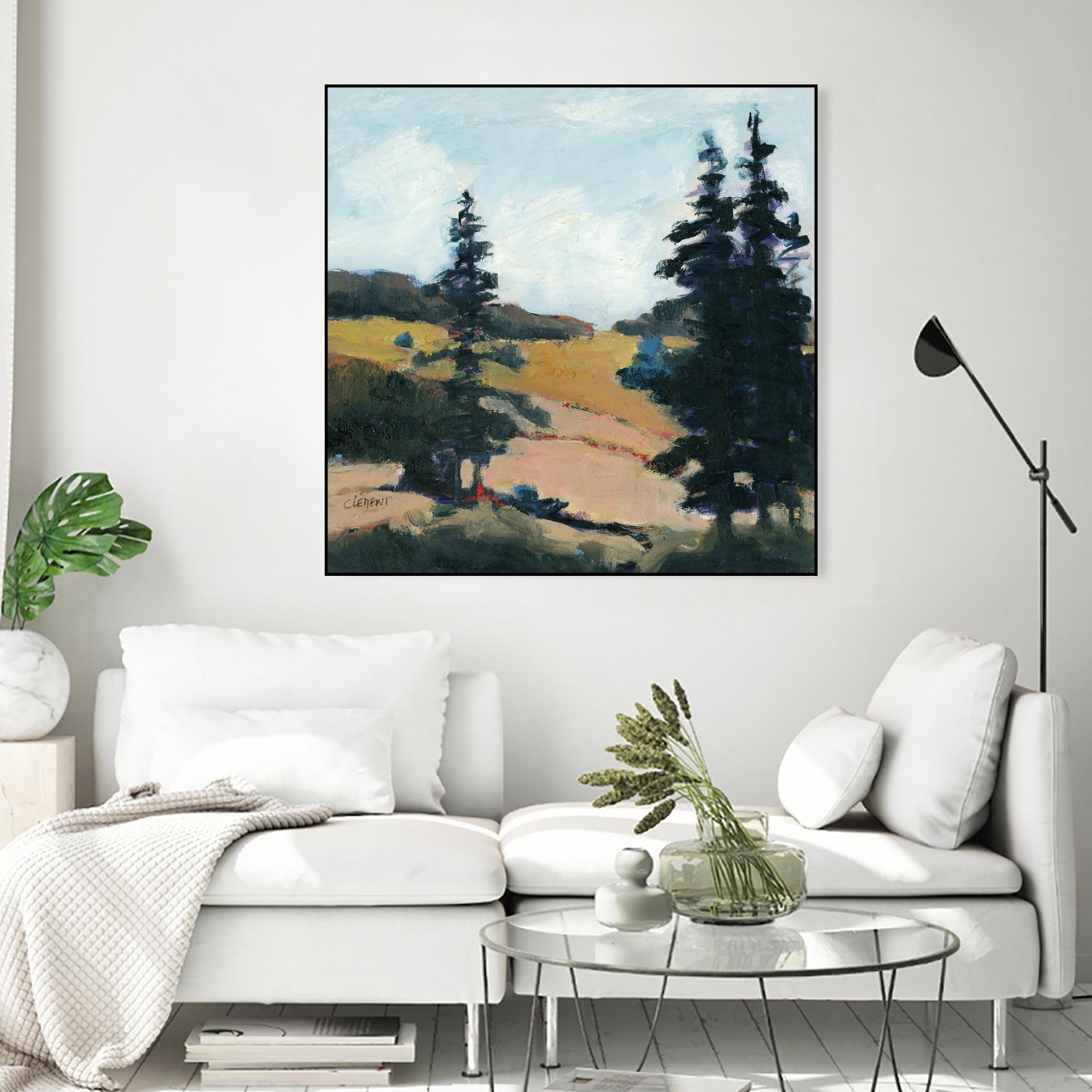 Trees 1 by Jacques Clement on GIANT ART - gold landscape sapins