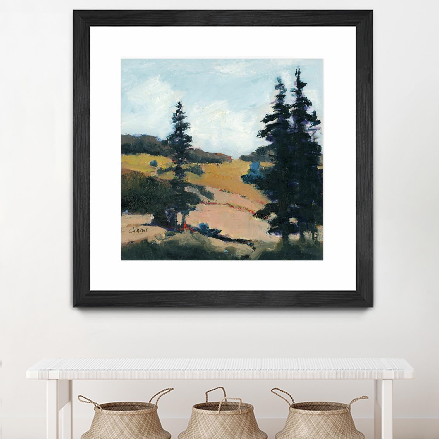 Trees 1 by Jacques Clement on GIANT ART - gold landscape sapins