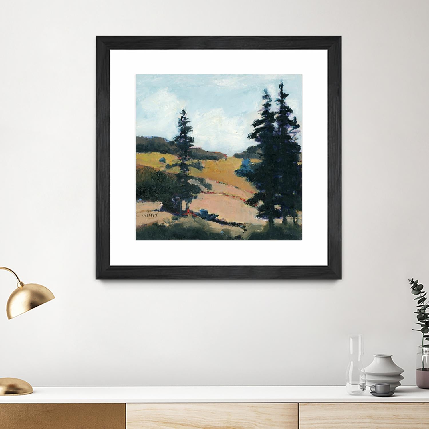 Trees 1 by Jacques Clement on GIANT ART - gold landscape sapins