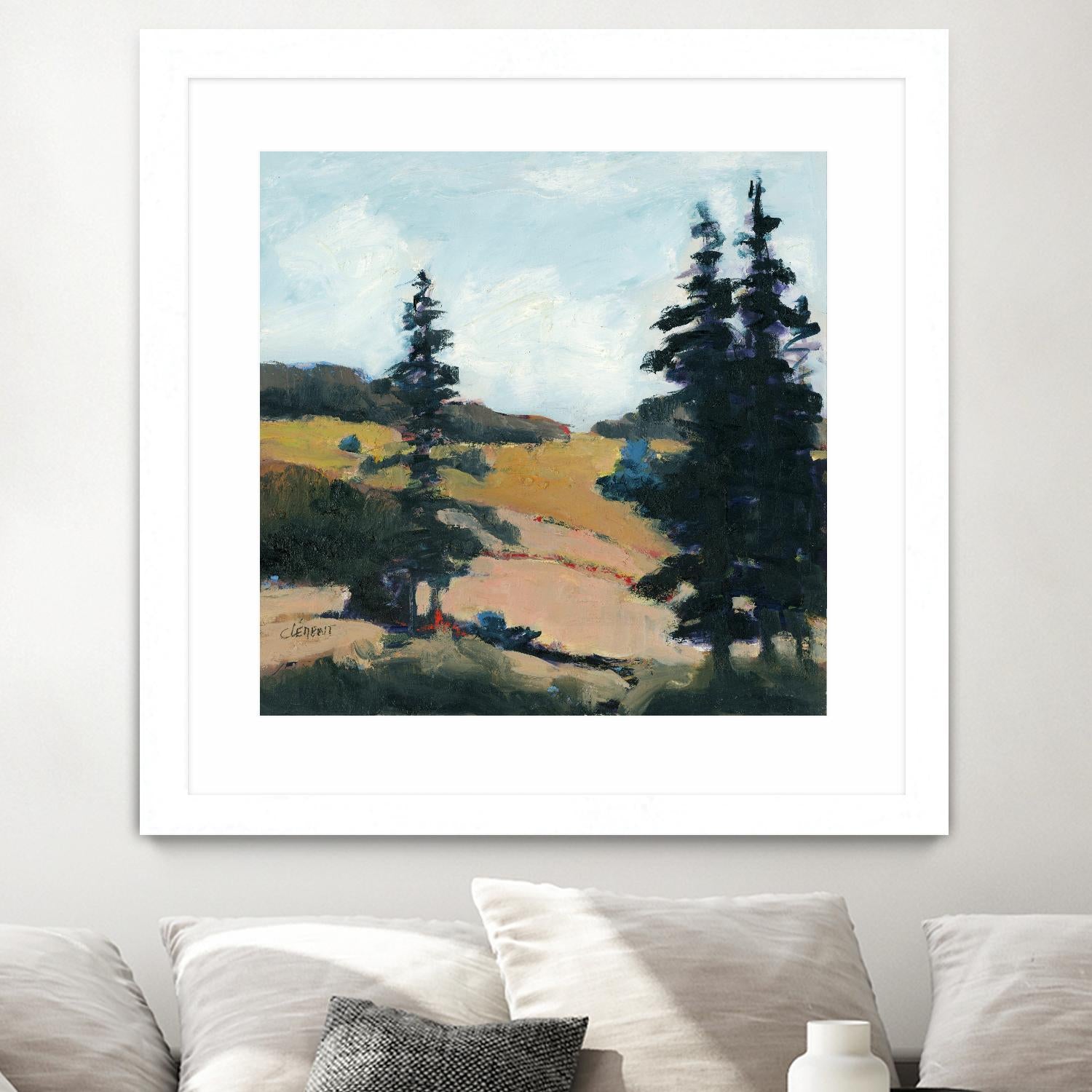 Trees 1 by Jacques Clement on GIANT ART - gold landscape sapins