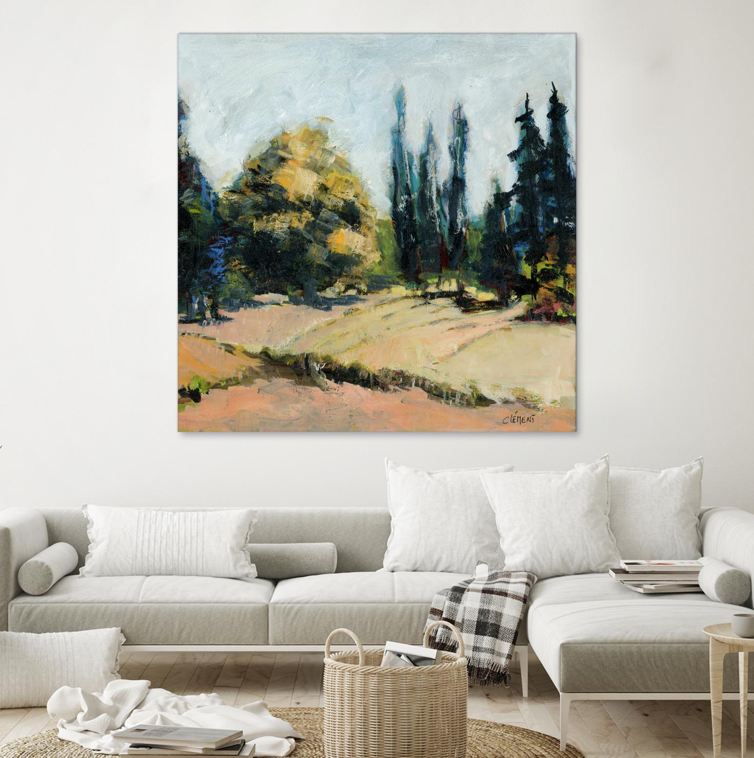 Trees 2 by Jacques Clement on GIANT ART - beige landscape field