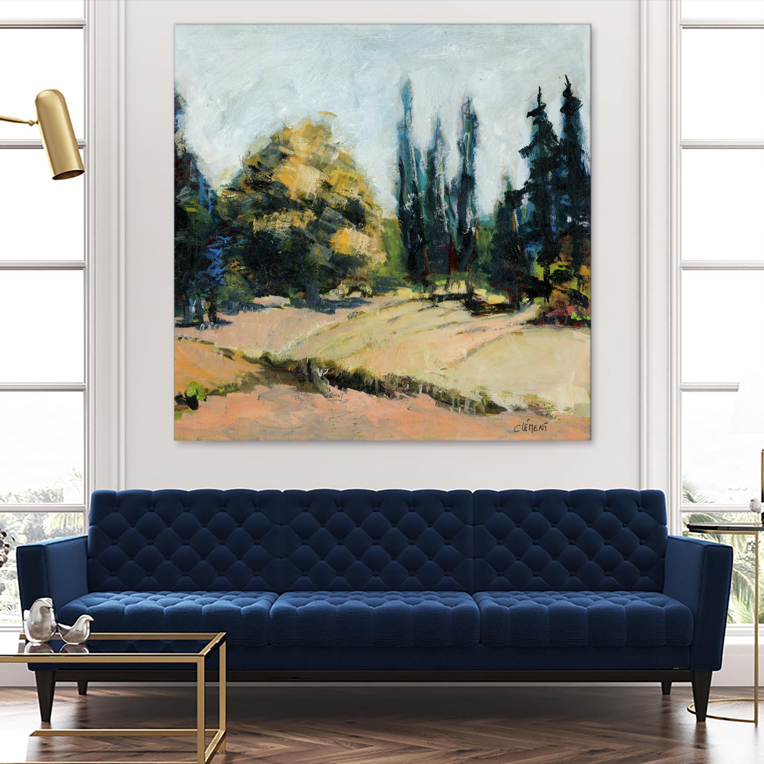 Trees 2 by Jacques Clement on GIANT ART - beige landscape field