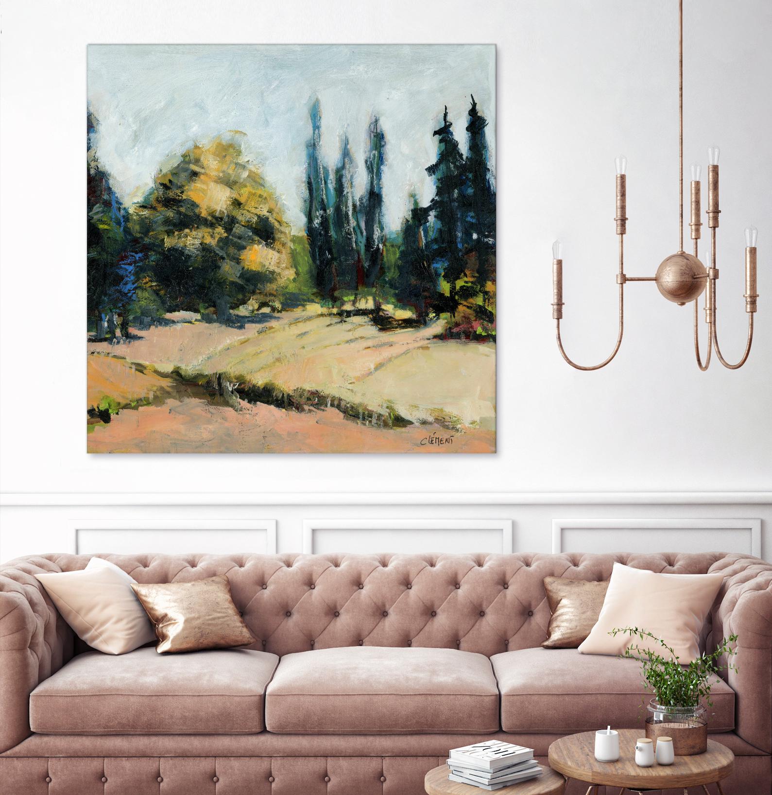 Trees 2 by Jacques Clement on GIANT ART - beige landscape field