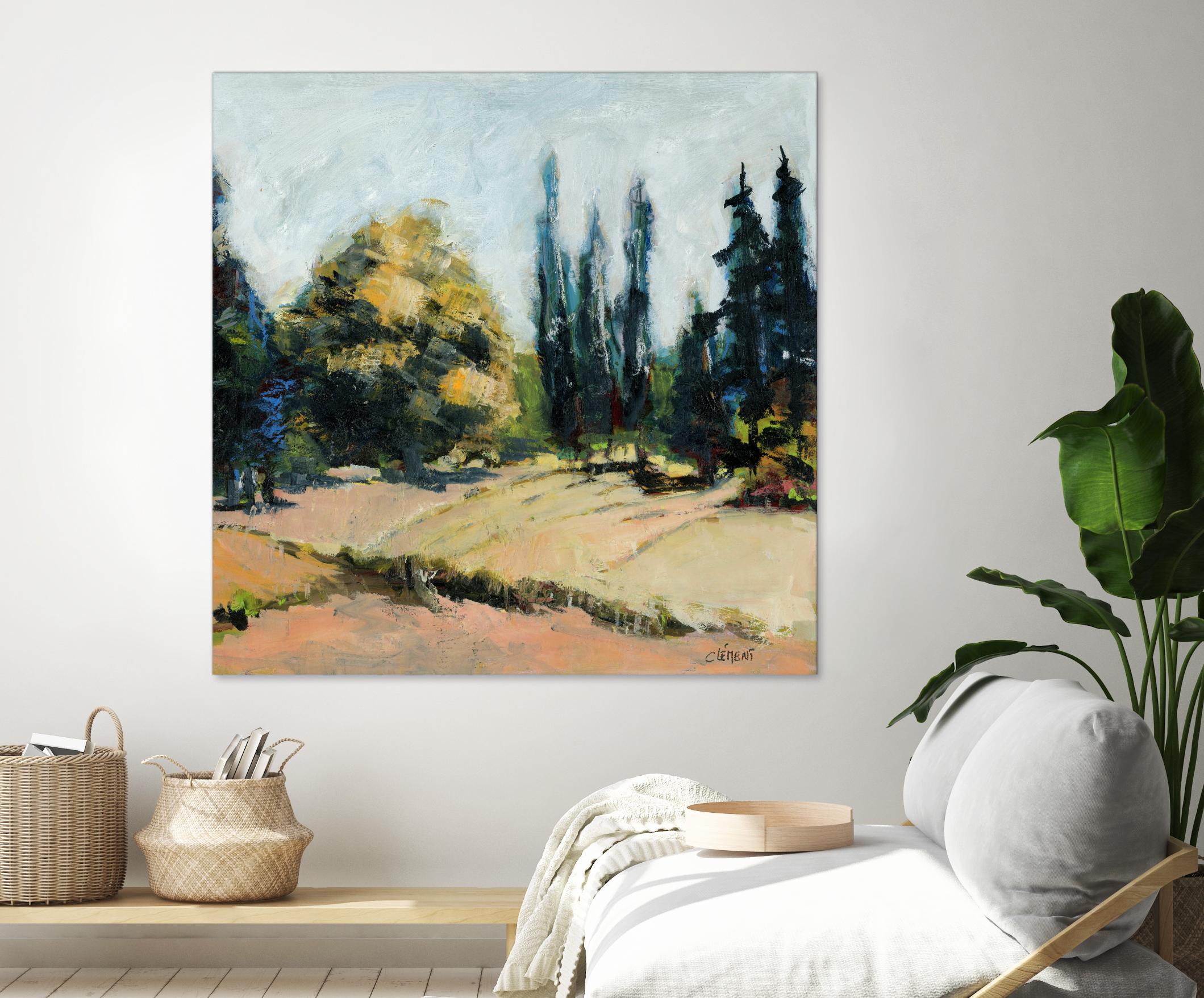 Trees 2 by Jacques Clement on GIANT ART - beige landscape field