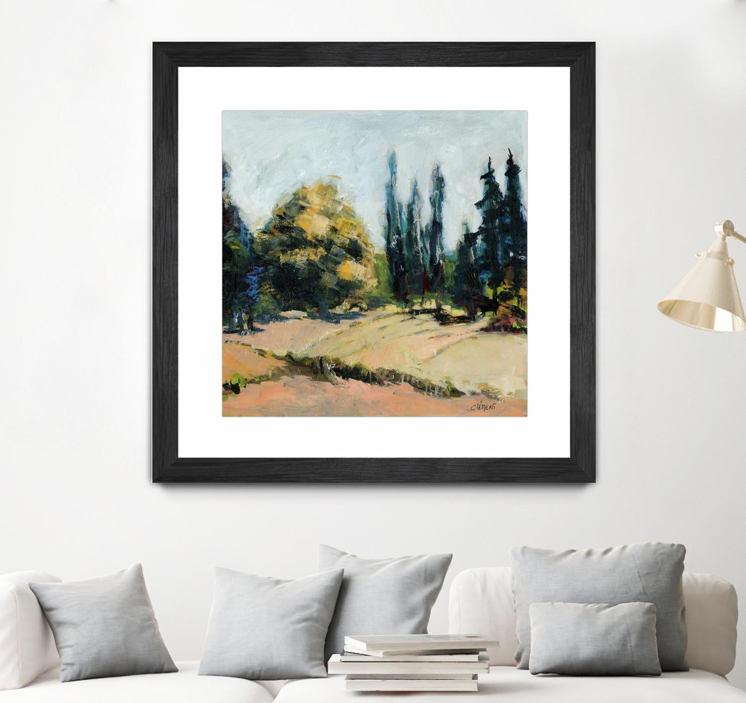 Trees 2 by Jacques Clement on GIANT ART - beige landscape field