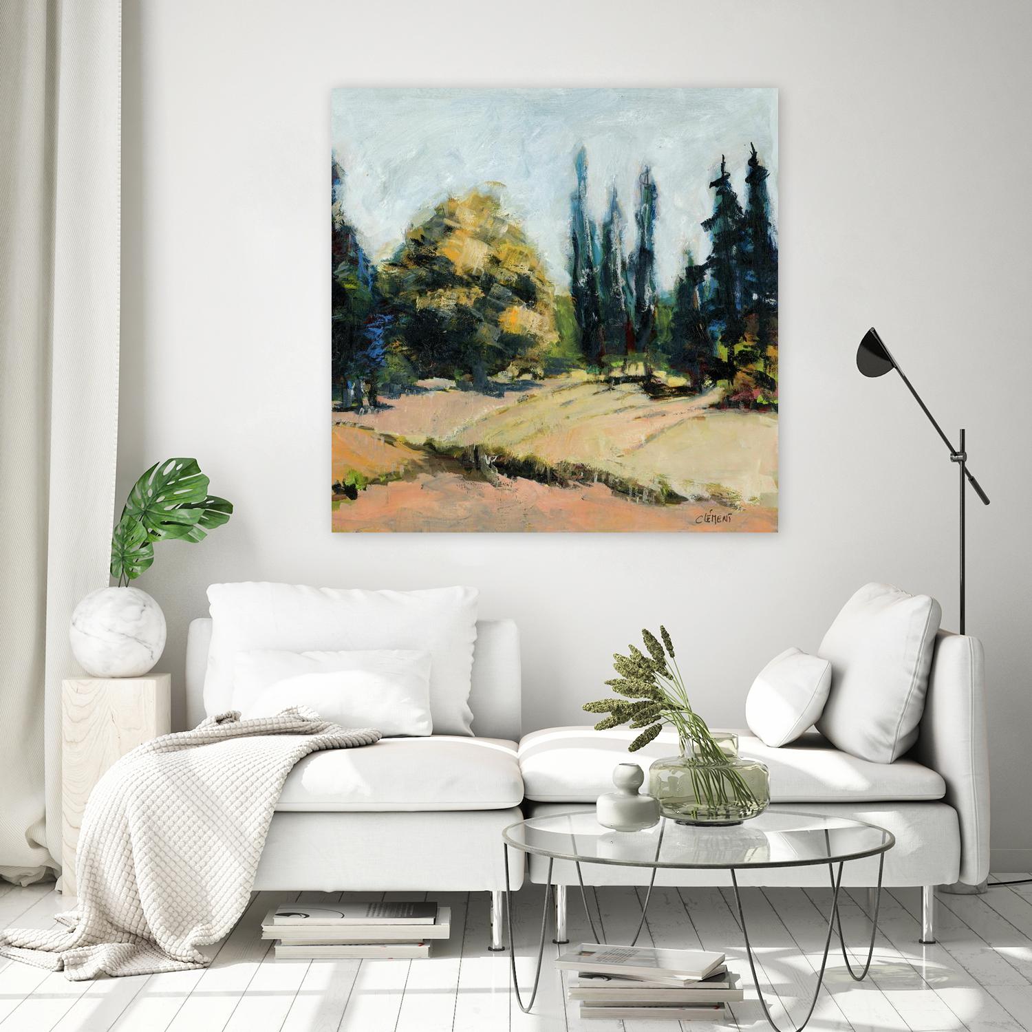 Trees 2 by Jacques Clement on GIANT ART - beige landscape field