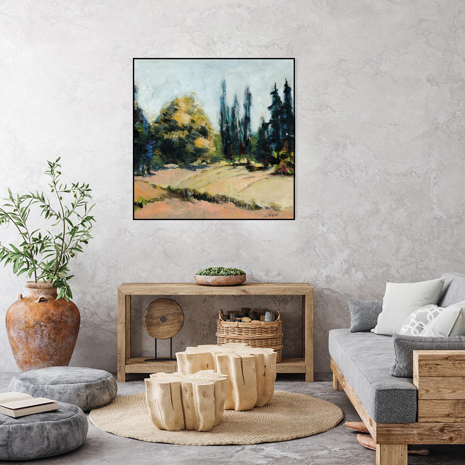 Trees 2 by Jacques Clement on GIANT ART - beige landscape field