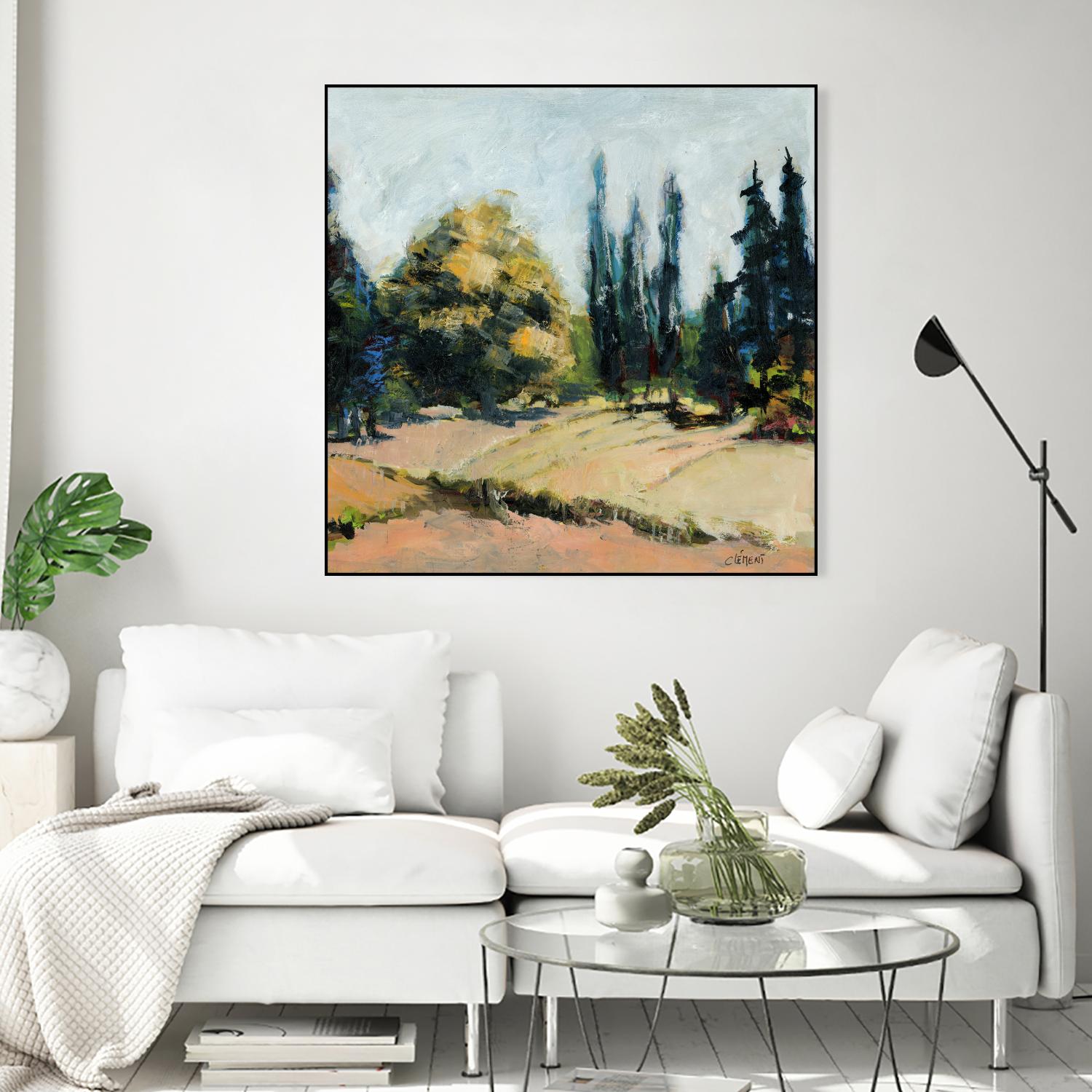 Trees 2 by Jacques Clement on GIANT ART - beige landscape field