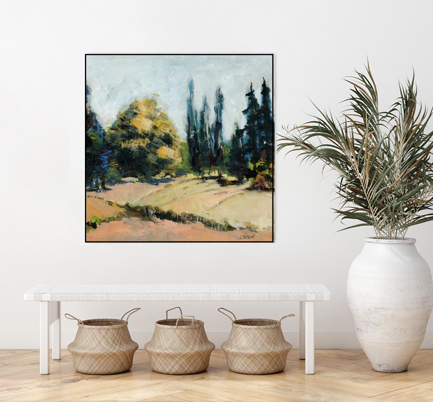 Trees 2 by Jacques Clement on GIANT ART - beige landscape field