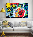 Music Go by Ray Lengelé on GIANT ART - red animé saxo