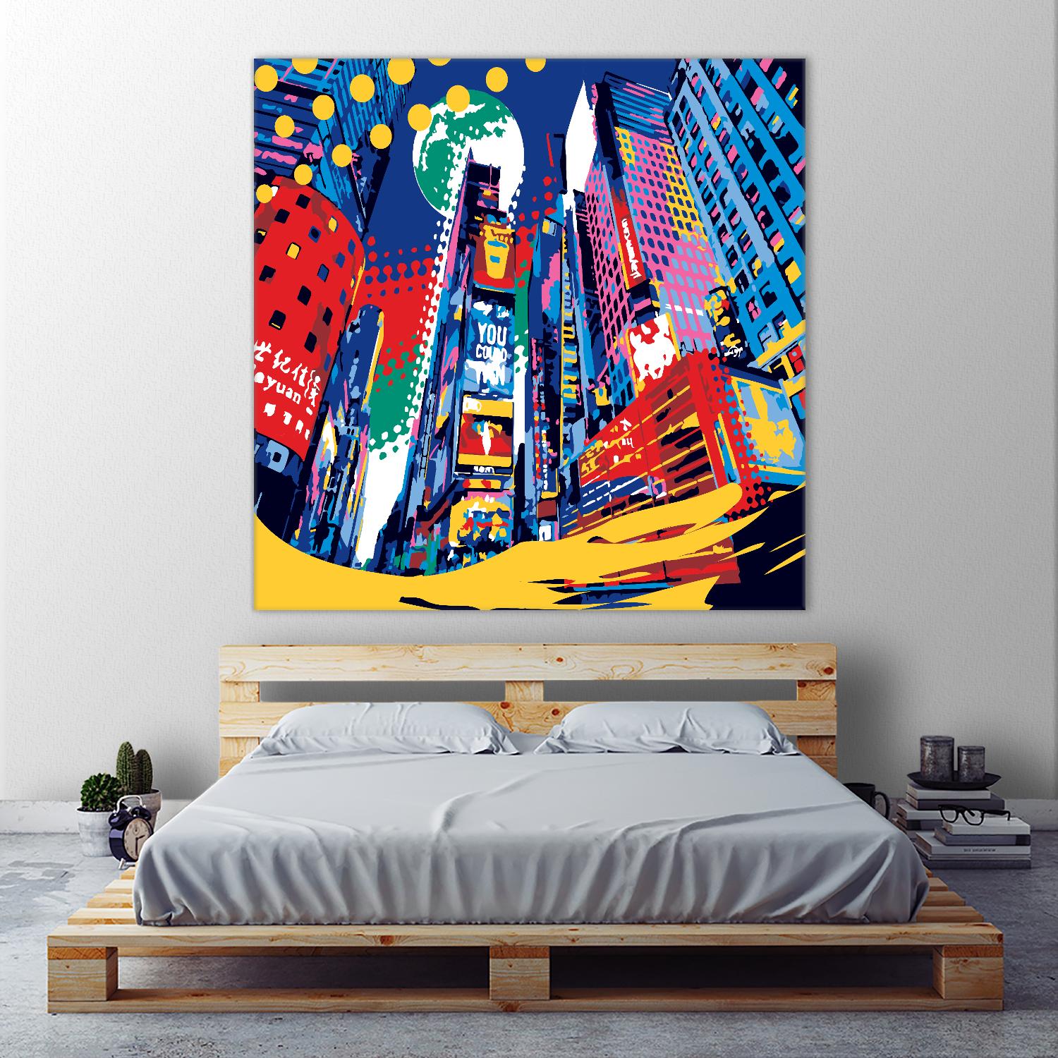 Time Square by Ray Lengelé on GIANT ART - red architecture down town