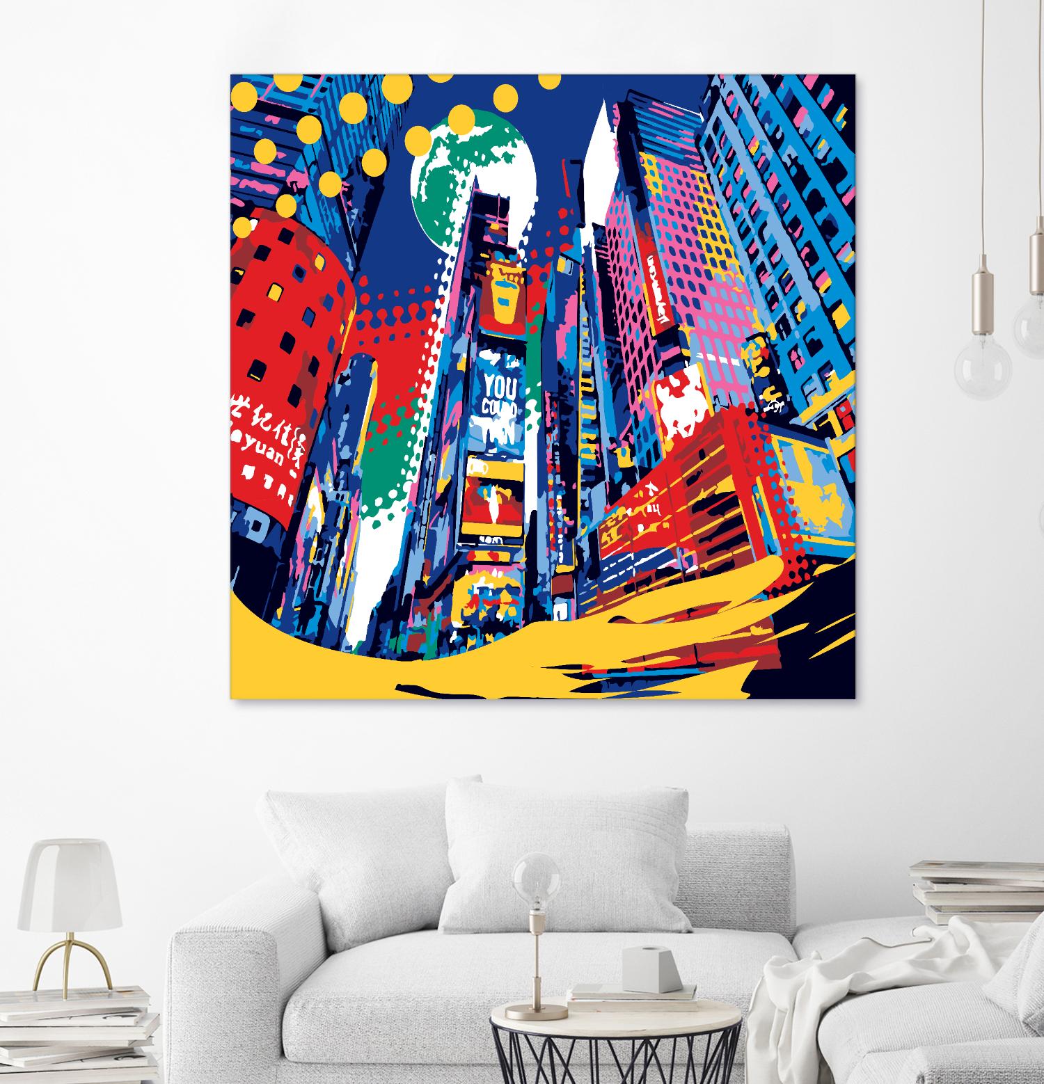 Time Square by Ray Lengelé on GIANT ART - red architecture down town