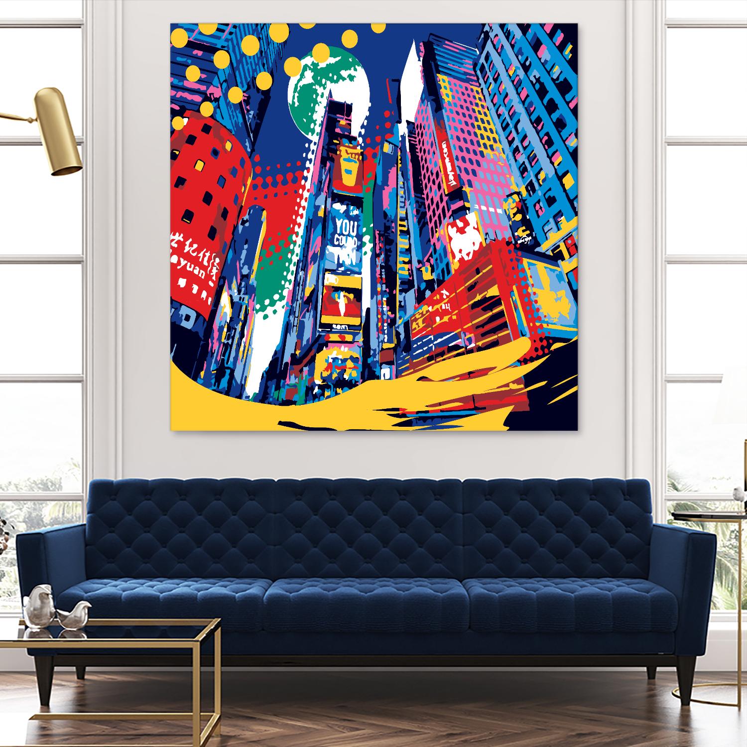 Time Square by Ray Lengelé on GIANT ART - red architecture down town