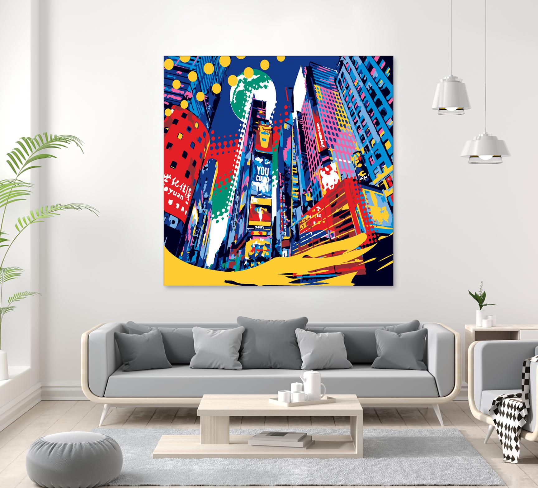 Time Square by Ray Lengelé on GIANT ART - red architecture down town