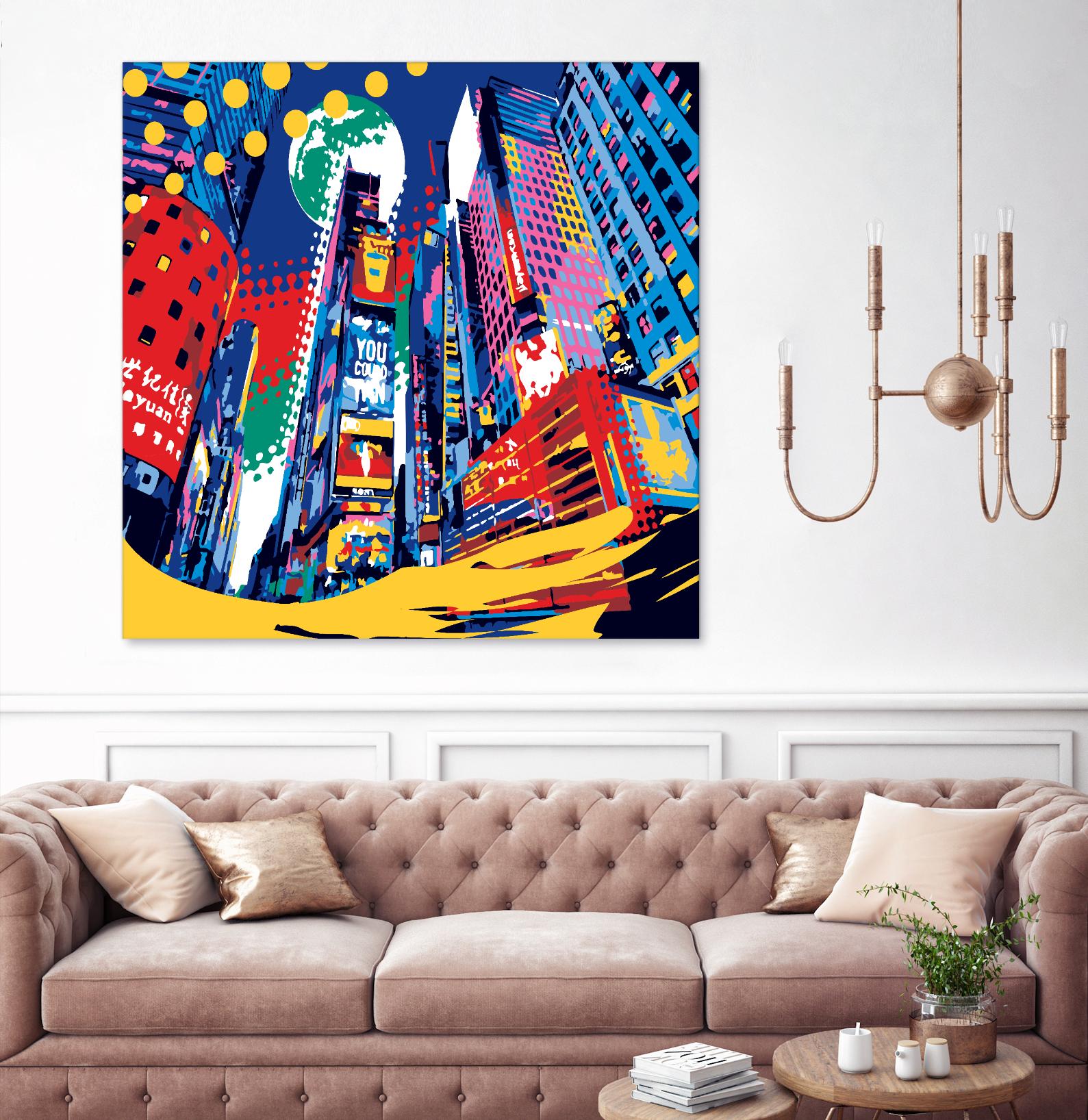 Time Square by Ray Lengelé on GIANT ART - red architecture down town