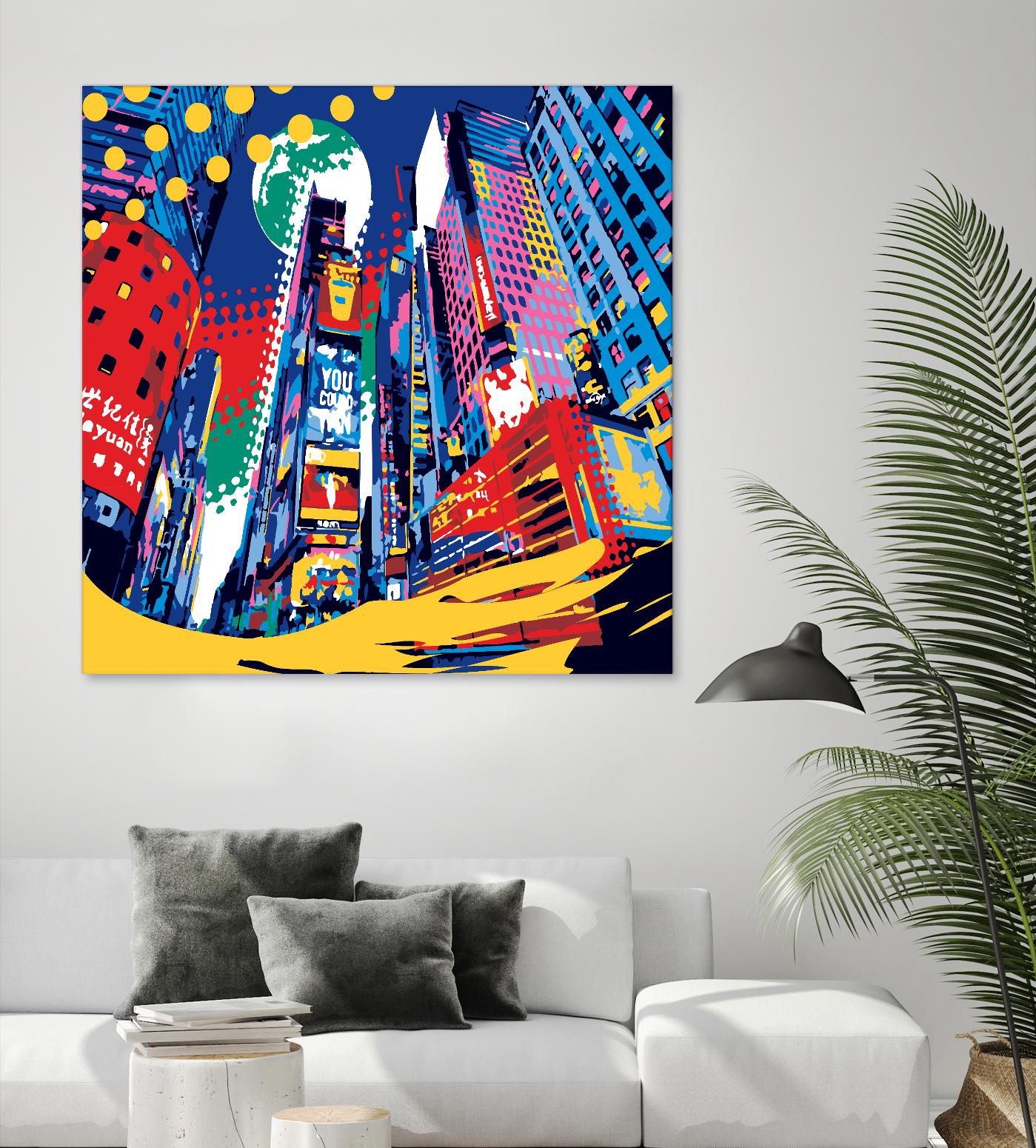 Time Square by Ray Lengelé on GIANT ART - red architecture down town